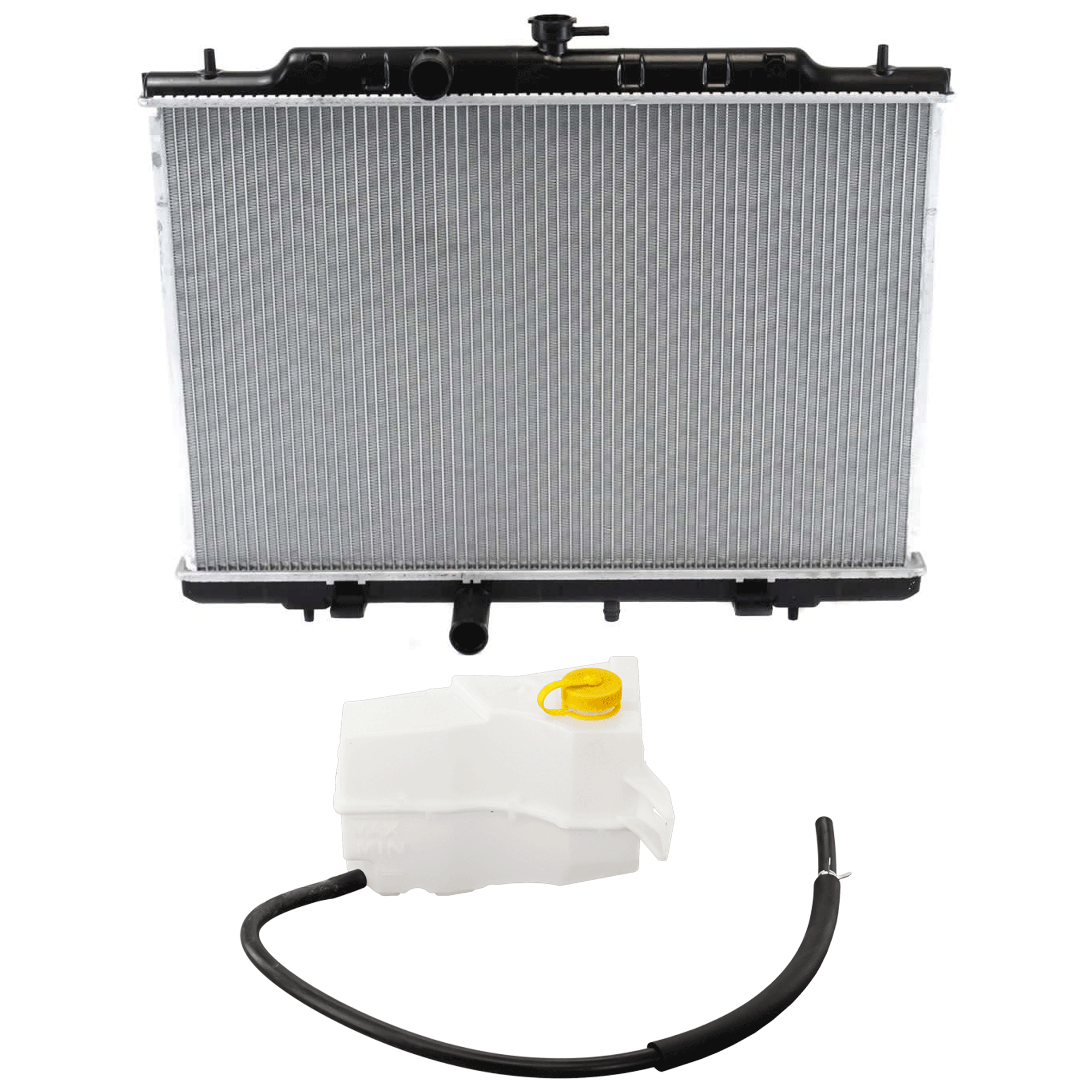 AM ROGUE 08-13 ROGUE SELECT 14-15 RADIATOR 2 pc Kit 2.5L Eng. includes Coolant Reservoir SKU KIT 100125-15 Partslink NI3010209 NI3014124 OEM 21400JM00A 21711JG000 PFM