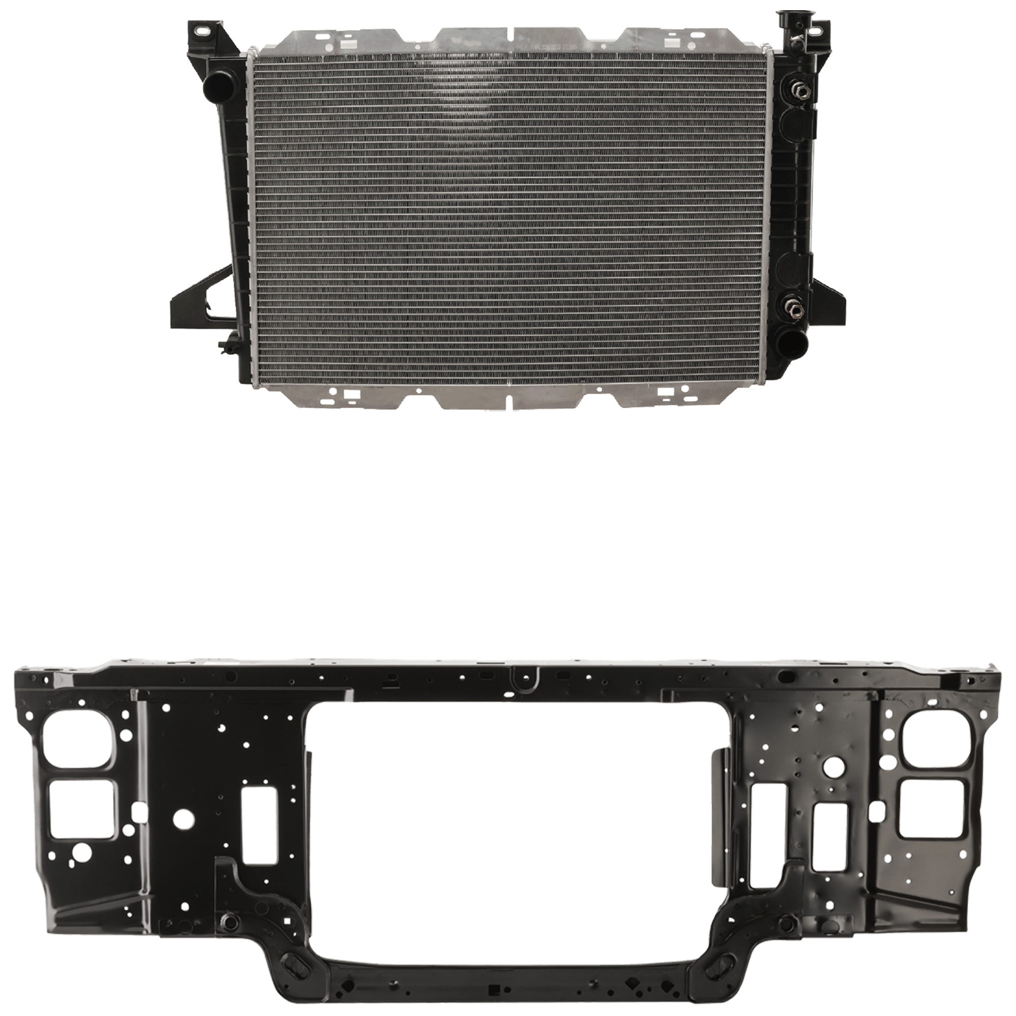 AM F SERIES 92-96 RADIATOR SUPPORT 2 pc Kit 4.9L Eng. Heavy Duty Cooling includes Radiator SKU KIT 100125-17 Partslink FO1225122 FO3010132 OEM F4TZ16138B F2TZ8005MA