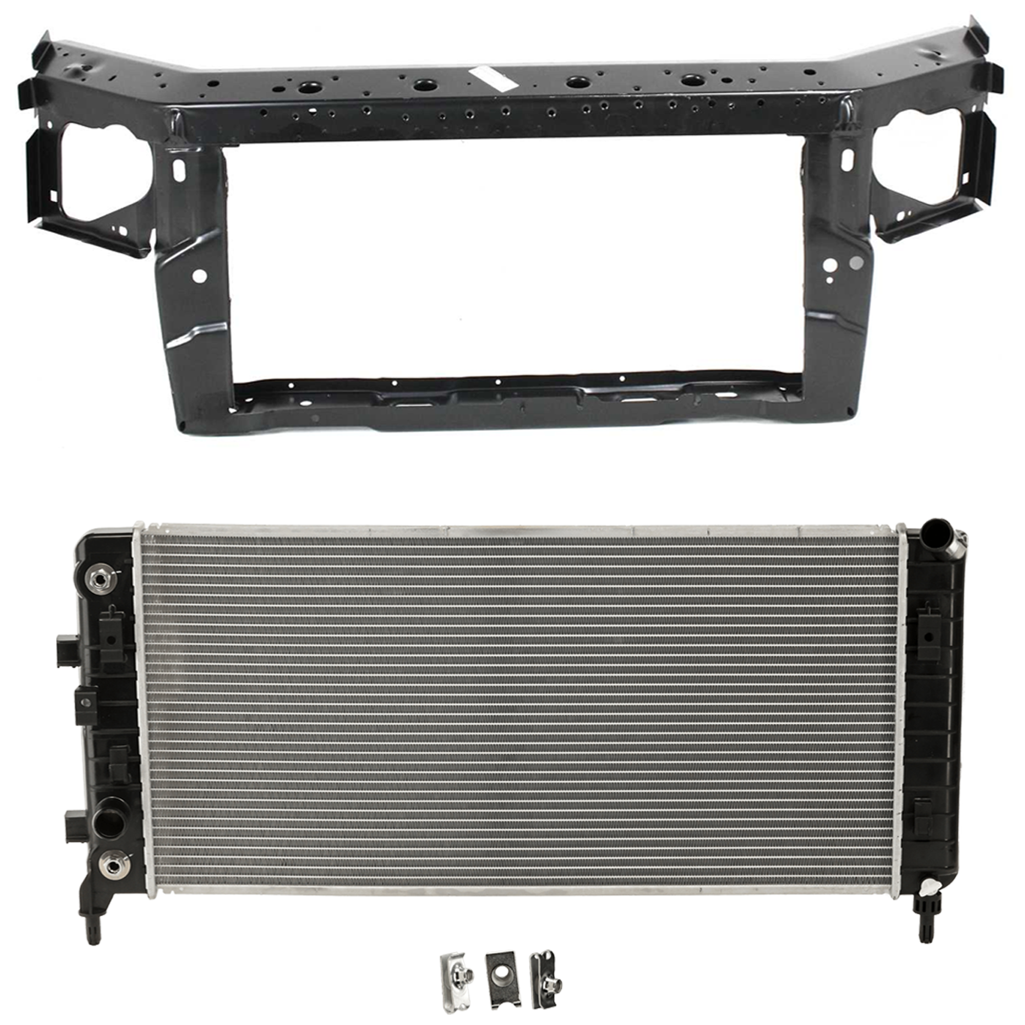 AM ALLURE LACROSSE 05-08 RADIATOR SUPPORT 2 pc Kit includes Radiator SKU KIT 100125-26 Partslink GM1225170 GM3010490 OEM 15856715-10344419
