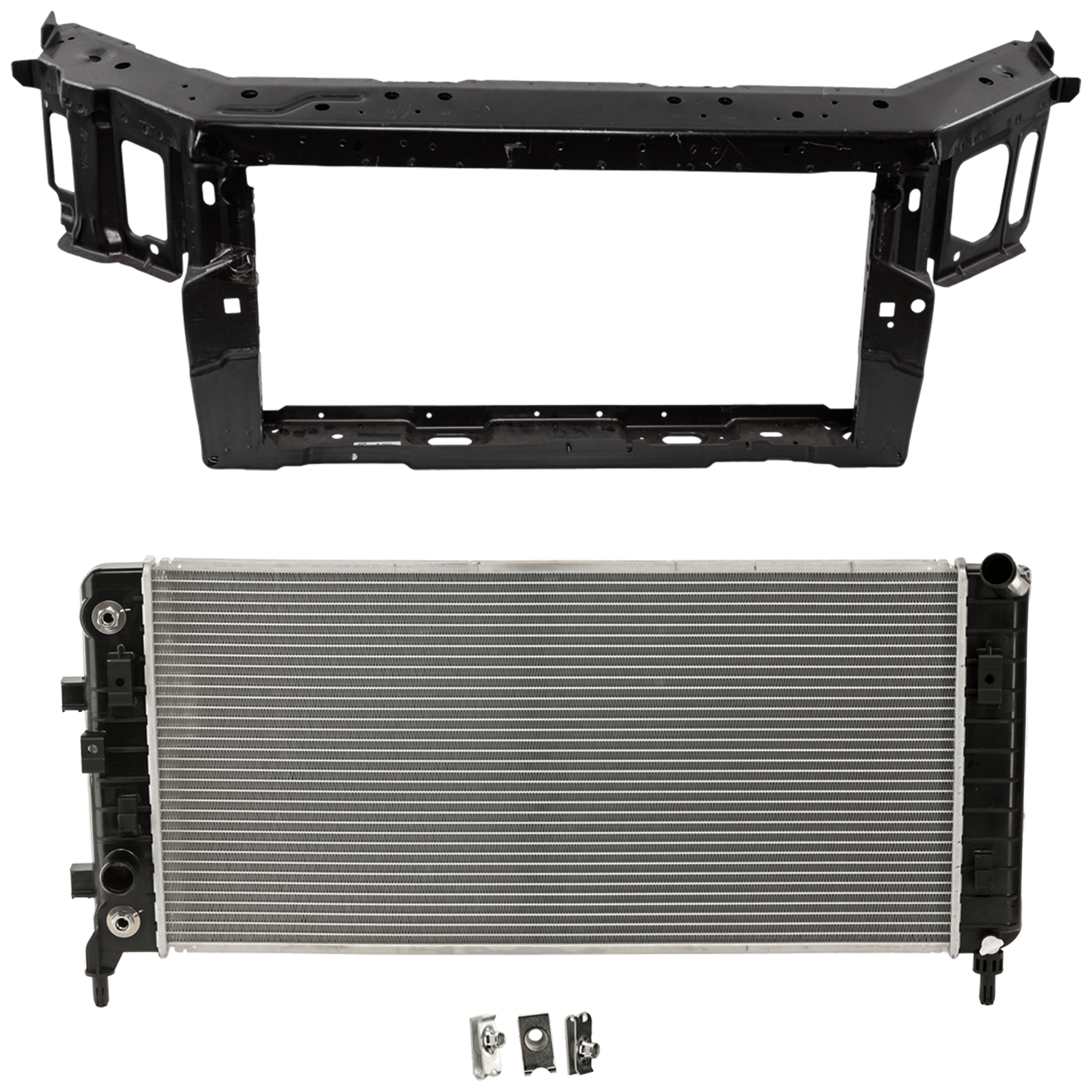 AM IMPALA 06-11 MONTE CARLO 06-07 RADIATOR SUPPORT 2 pc Kit includes Radiator SKU KIT 100125-27 Partslink GM1225227 GM3010490 OEM 22740868-10344419