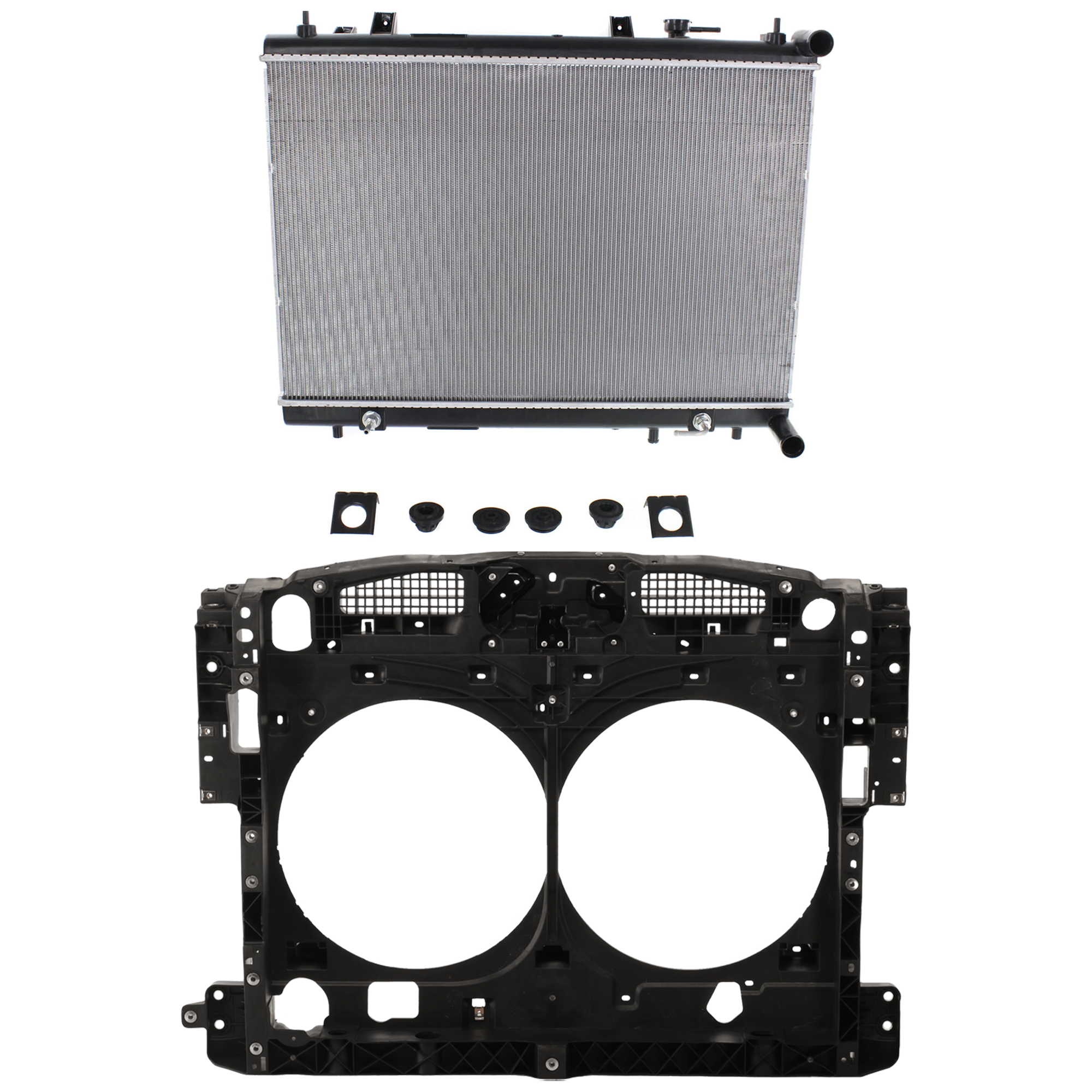 AM PATHFINDER 13-20 QX60-14-20 RADIATOR SUPPORT 2 pc Kit includes Radiator SKU KIT 100125-30 Partslink NI1225216 NI3010226 OEM 625003JA0B 214603JA0E