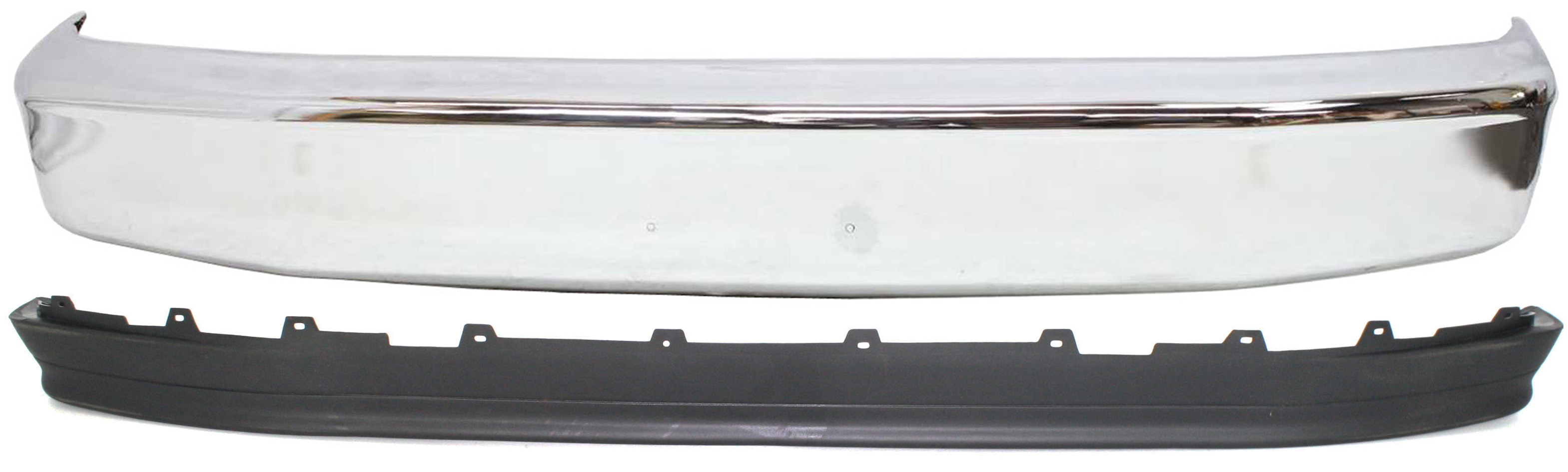AM BRONCO 92-96 F SERIES 92-97 FRONT BUMPER 2 pc Kit with Valance SKU KIT 100217-02 Partslink FO1002236 FO1095154 OEM F2TZ17757A F2TZ17626A