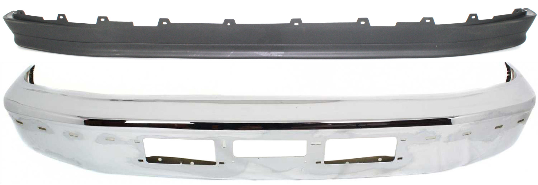 AM BRONCO 92-96 F SERIES 92-97 FRONT BUMPER 2 pc Kit with Valance SKU KIT 100217-03 Partslink FO1002254 FO1095154 OEM F3TZ17757AB F2TZ17626A