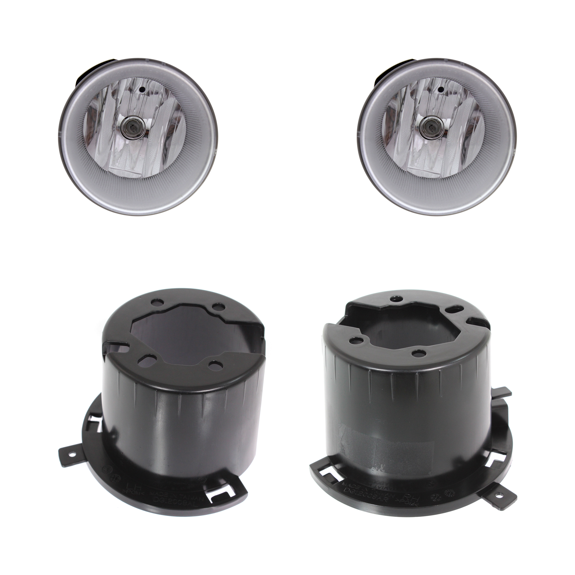 AM DURANGO 11-13 FRONT FOG LAMP RH AND LH 4 pc kit Assembly Halogen with Fog Light Bracket SKU KIT 100223-01 Partslink CH2592143 CH2602101 CH2603101 OEM 5182024AA 68089179AB 68089178A