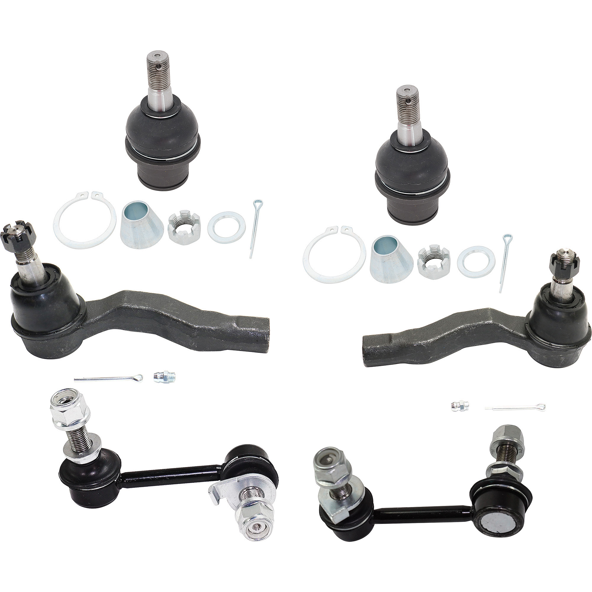 AM G35-03-07-350Z 03-09 FRONT SUSPENSION KIT RH AND LH 6 pc kit with Ball Joints Sway Bar Links and Tie Rod Ends SKU KIT 100317-05 OEM 40015AL55J 1015920 TC5465 SL43