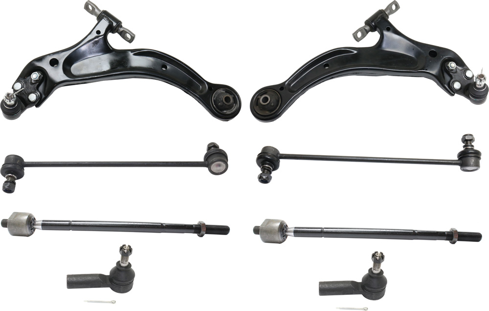 AM AVALON 98-04 SOLARA 99-03 FRONT CONTROL ARM KIT RH AND LH Lower 8 pc kit with Sway Bar Links and Tie Rod Ends SKU KIT 100317-113 OEM 4-333-009-051-480-690-000-000-000-000