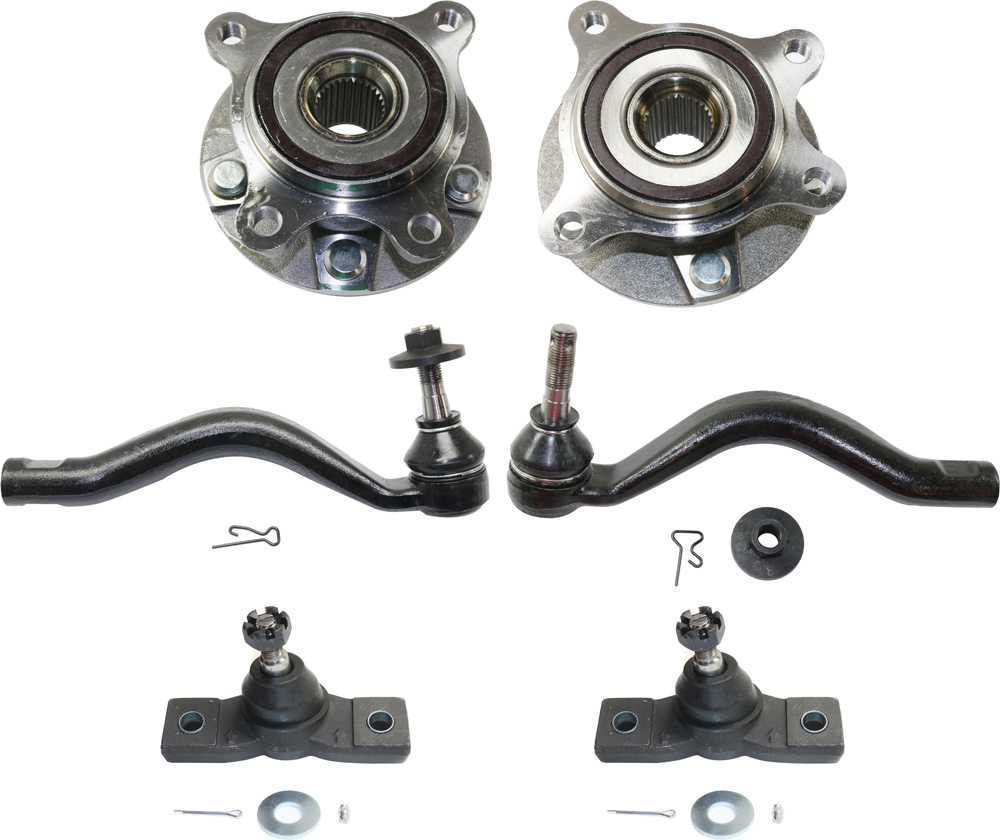 AM IS250-06-15 GS350-07-20 FRONT SUSPENSION KIT RH AND LH 6 pc kit AWD with Ball Joints Tie Rod Ends and Wheel Hubs SKU KIT 100317-11 OEM 1017995-45D1504-5051492-610440