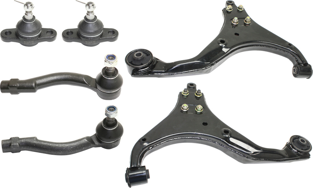AM TUCSON 05-09 SPORTAGE 05-10 FRONT CONTROL ARM KIT RH AND LH Lower w ball joint s 6 pc Kit with Ball Joint and Tie Rod End SKU KIT 100317-14 OEM 517602E000-1015374-2601645-505