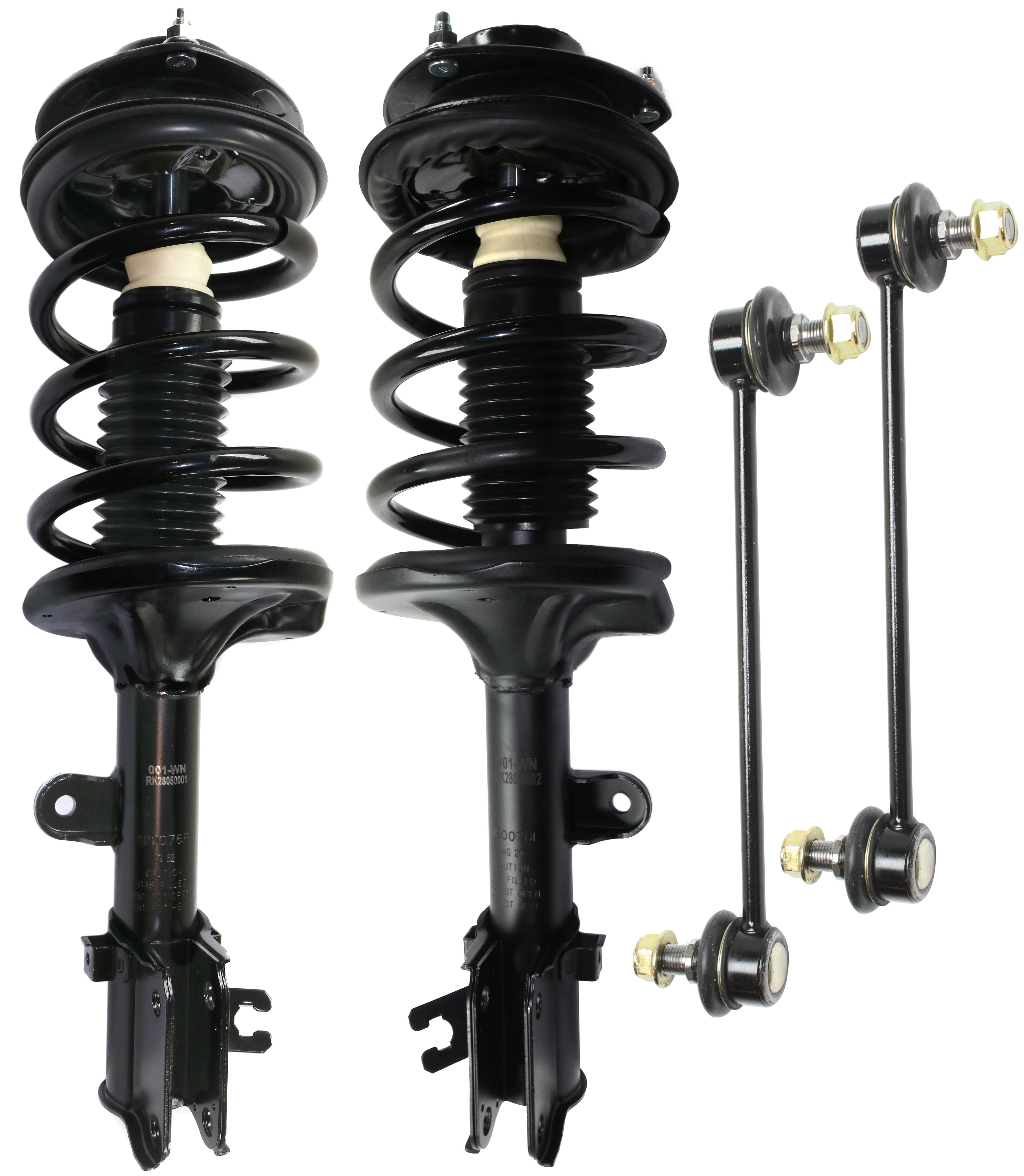 AM TUCSON 05-09 SPORTAGE 05-10 FRONT SUSPENSION KIT RH AND LH 4 pc Kit with Loaded Struts and Sway Bar Links SKU KIT 100317-22 OEM LS3484411L LS57218-5.46512e206