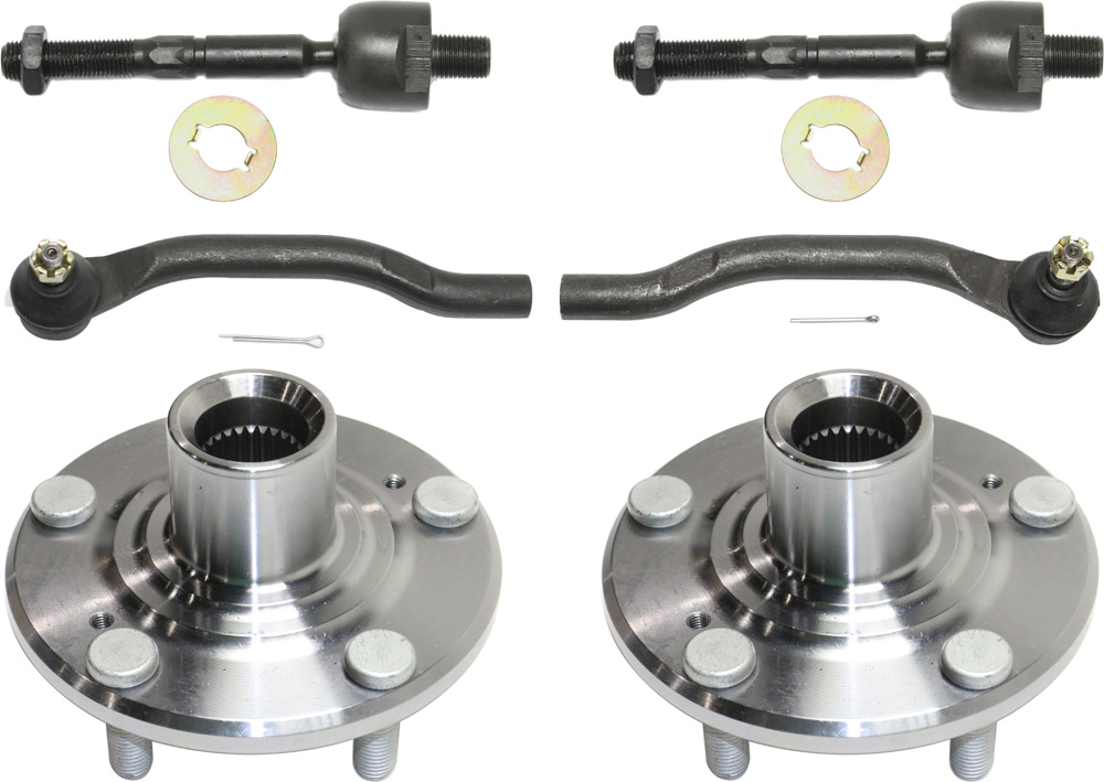 AM ACCORD 01-02 CL 01-03 SUSPENSION KIT RH AND LH Lower 6 pc Kit w Tie Rod Ends and Wheel Hubs SKU KIT 100317-46 Partslink AC4520100 OEM 53010S84A01-1014619-46A0636A 5
