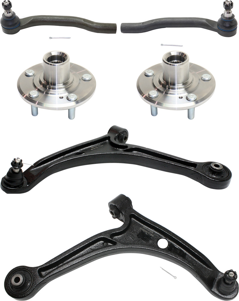 AM MDX 01-02 PILOT 03-04 FRONT CONTROL ARM KIT RH AND LH Lower w ball joint s 6 pc Kit with Wheel Hub Tie Rod End SKU KIT 100317-71 OEM 51360S3VA01-51360S3VA03-51360S