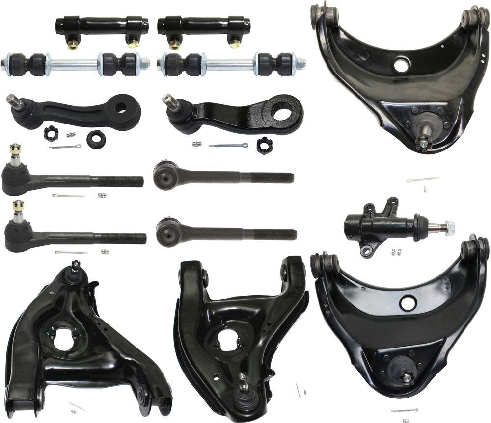 AM C2500-93-00 TAHOE 95-00 FRONT CONTROL ARM KIT RH AND LH Upper and Lower w ball joint s 15 pc Kit with Idler Arm Bracket Idler Arm Pitman Arm Tie Rod End Tie Rod Adjusting Sleeve Sway Bar Li SKU KIT 100318-09 OEM 15665554-15665555-12361035-123