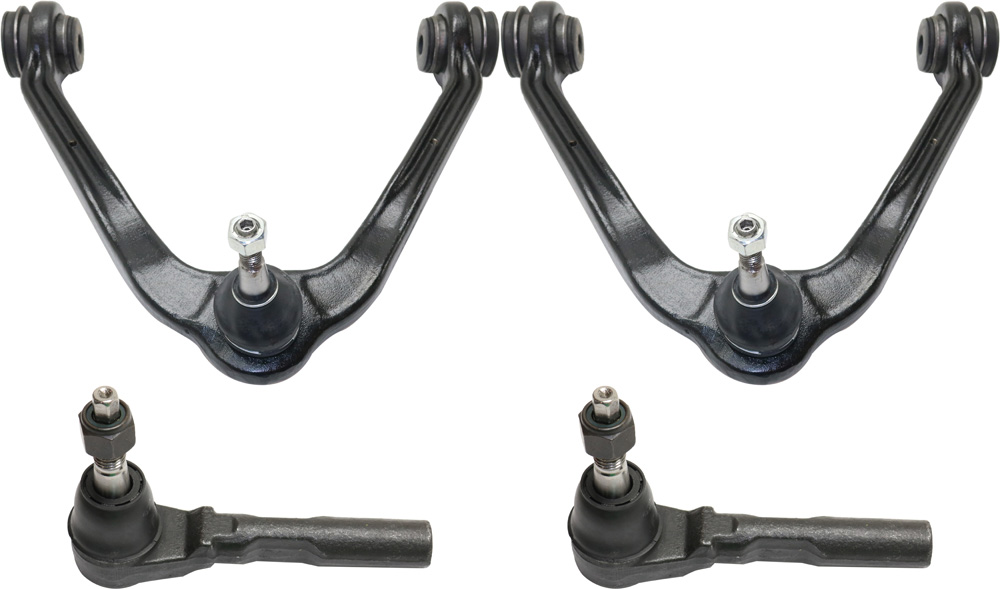 AM EXPRESS 1500 SAVANA 1500-03-14 FRONT CONTROL ARM KIT Upper w ball joint s 4 pc Kit with Tie Rod End SKU KIT 100318-29 OEM 12475485-15047200-15864153-260
