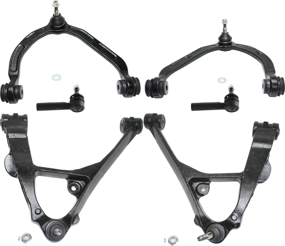 AM EXPRESS 2500 SAVANA 2500-03-11 FRONT CONTROL ARM KIT RH AND LH 6 pc Kit Upper and Lower w Ball Joint Tie Rod Ends SKU KIT 100318-47 OEM 15049879-25793550-15049880-257