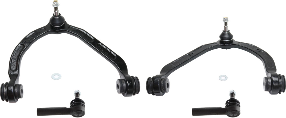 AM EXPRESS SAVANA VAN 03-22 FRONT CONTROL ARM KIT RH AND LH Upper 4 pc kit with Tie Rod Ends SKU KIT 100318-48 OEM 15049879-25793550-15049880-257