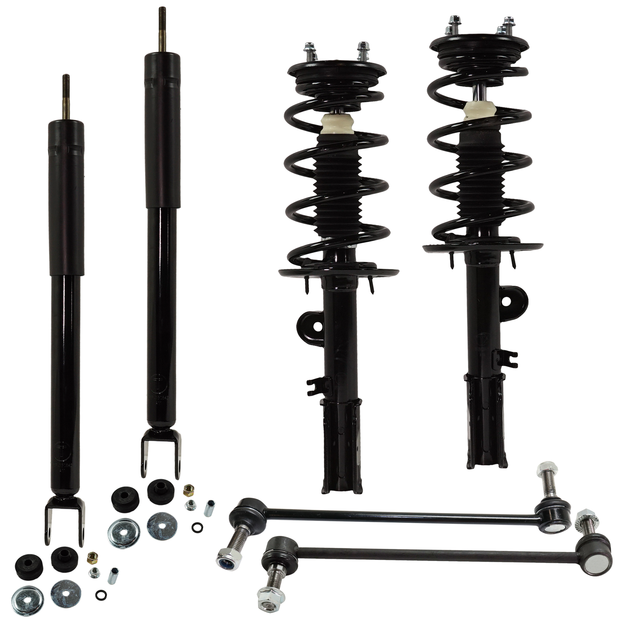 AM EXPLORER 13-19 FRONT AND REAR SUSPENSION KIT RH AND LH 6 pc kit with Loaded Struts Shock Absorbers and Sway Bar Links SKU KIT 100322-03 OEM FB5Z18124J 818919-33FD1137 DB5