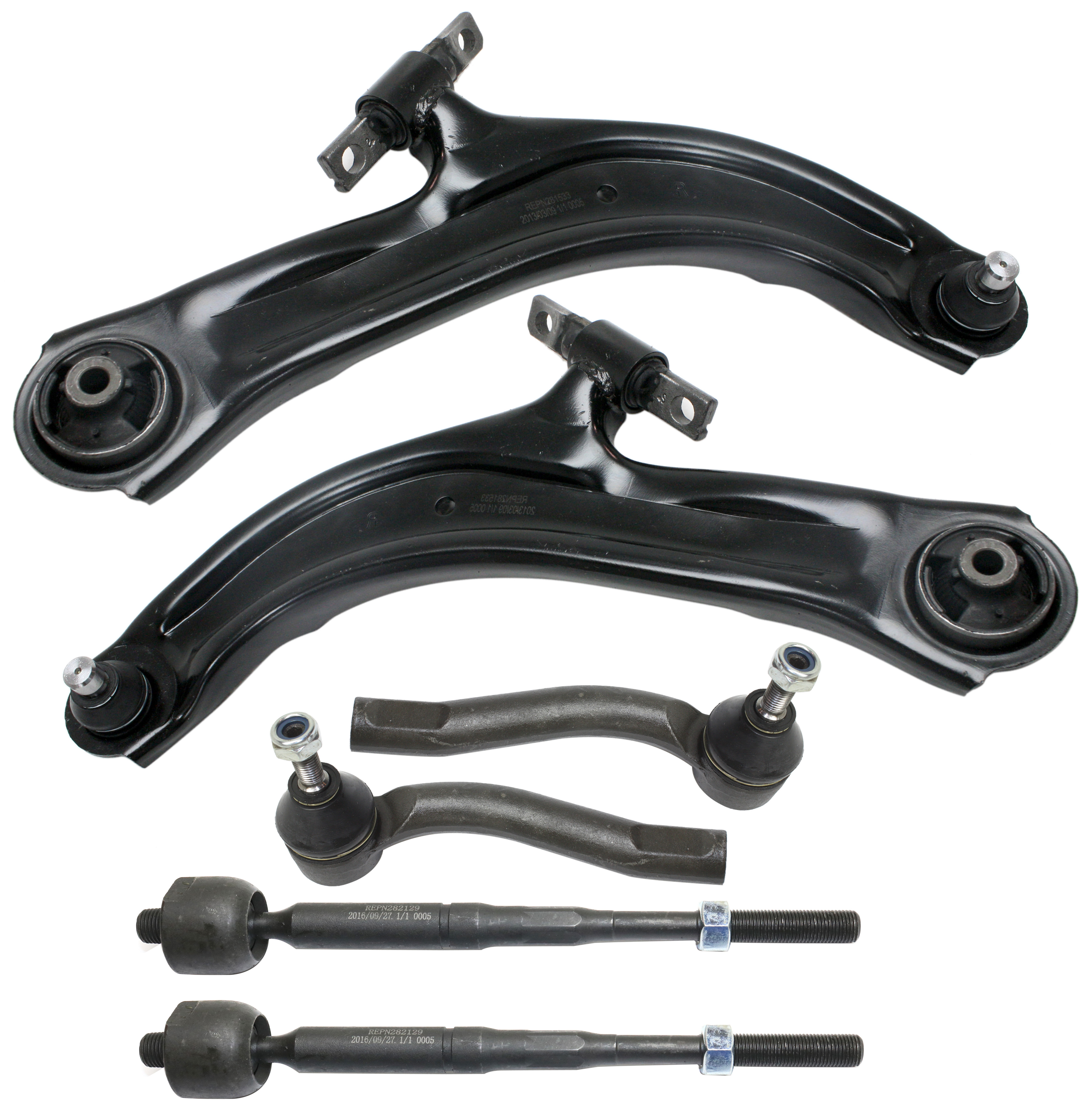 AM SENTRA 07-12 FRONT CONTROL ARM KIT RH AND LH Lower w ball joint s 6 pc Kit with Tie Rod End SKU KIT 100417-01 Partslink NI4522100 OEM 54501ET000-54500ET000-48521ET0