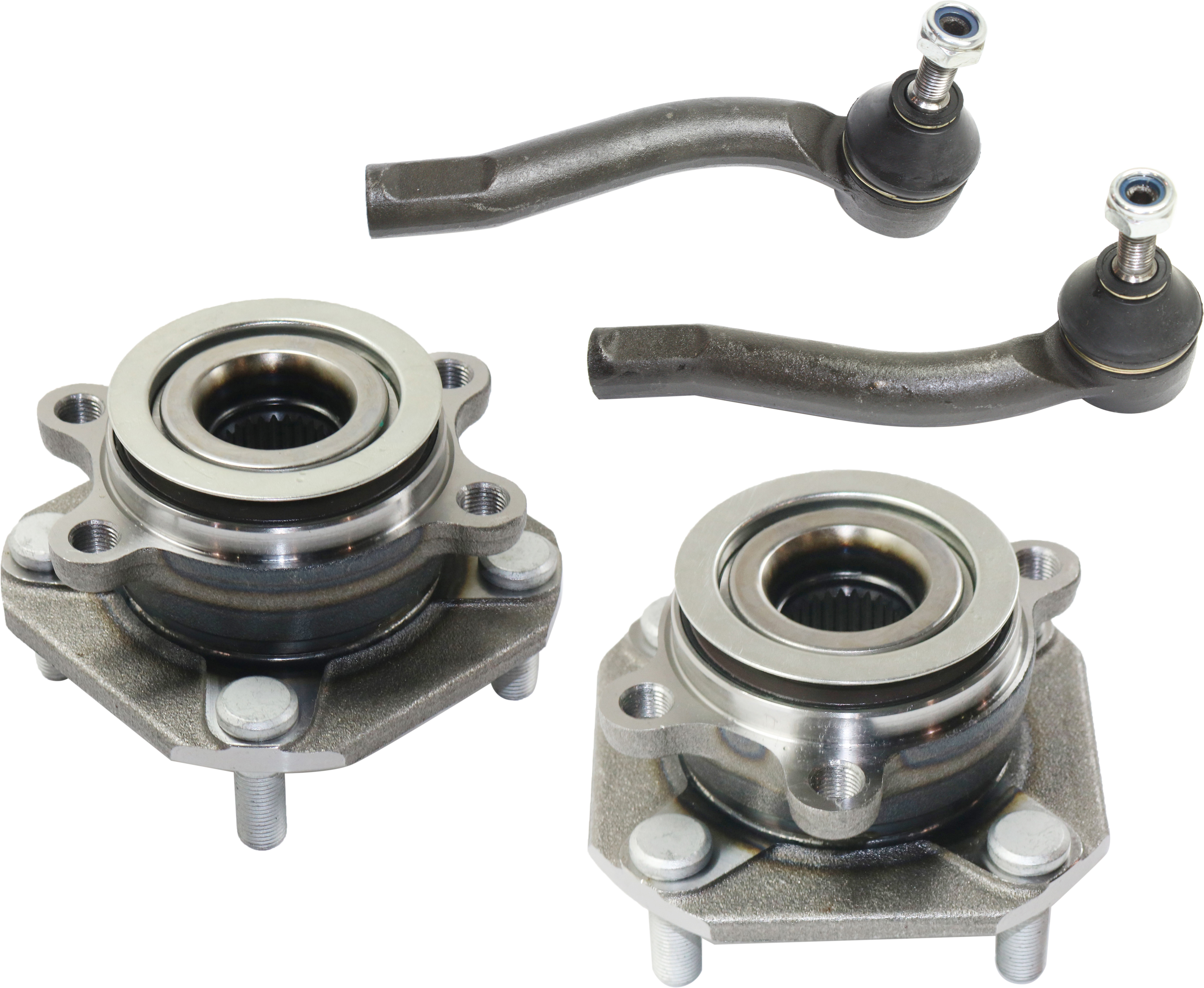 AM SENTRA 07-12 FRONT HUB ASSEMBLY RH AND LH 4 pc Kit 4 Wheel ABS with Tie Rod Ends SKU KIT 100417-11 OEM 91330201 D8640ET00A D8520ET00A