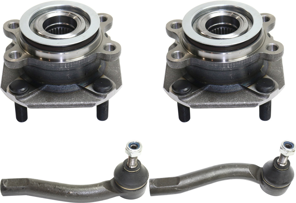 AM SENTRA 07-12 FRONT HUB ASSEMBLY RH AND LH 4 pc Kit with Tie Rod Ends SKU KIT 100417-12 OEM 516346-7500307-40042003-400420