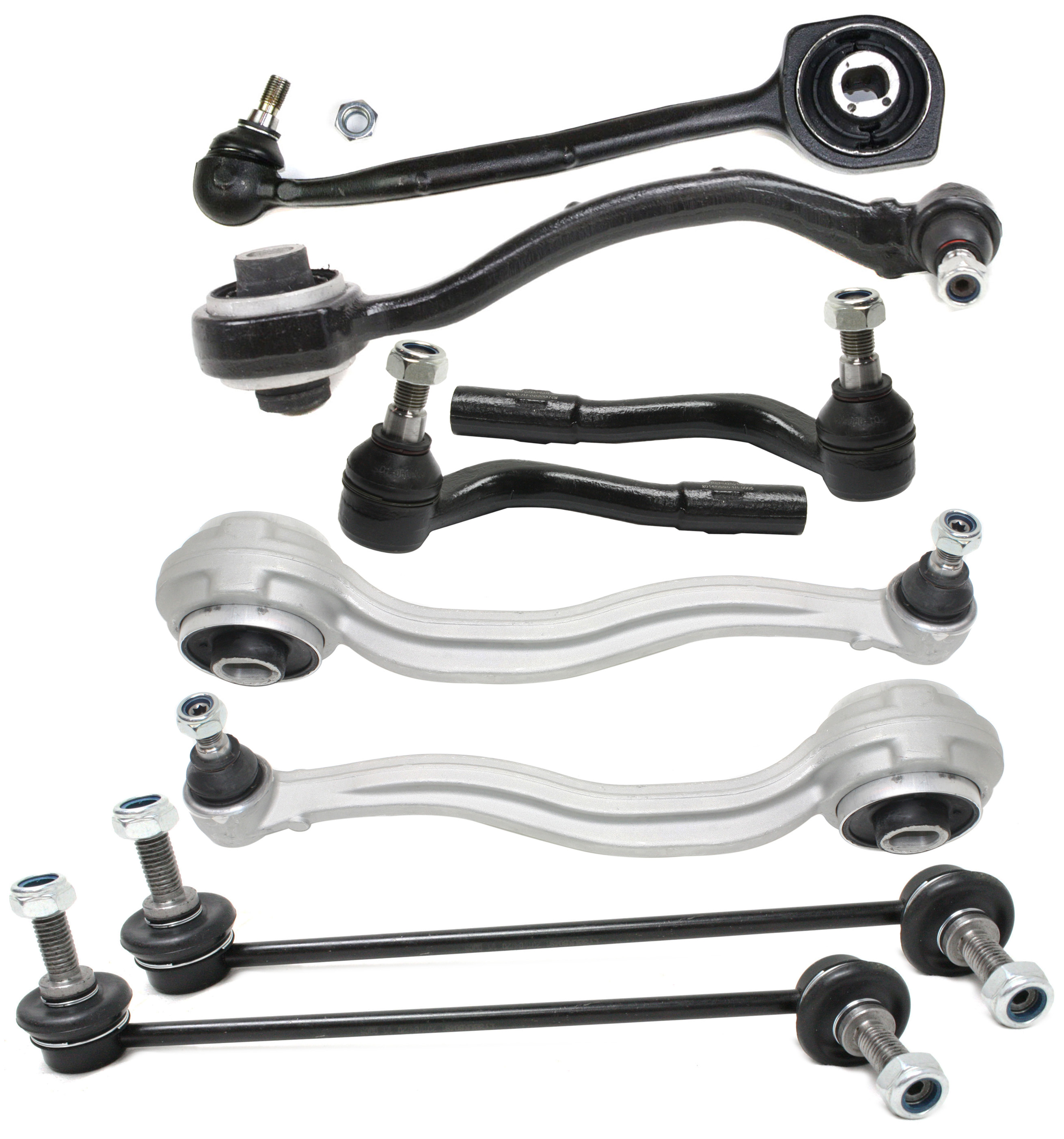 AM C CLASS 01-07 CLK CLASS 03-09 FRONT CONTROL ARM KIT RH AND LH Lower Frontward and Rearward w ball joint s 8 pc Kit with Sway Bar Link and Tie Rod End SKU KIT 100417-15 OEM 2033303311-2033303411-20333020