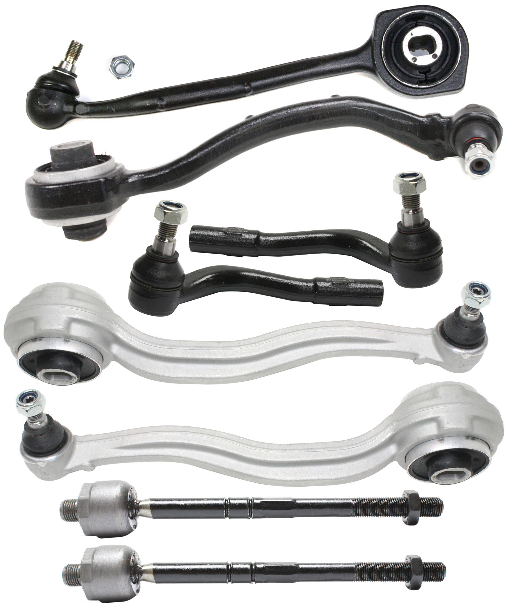 AM C CLASS 01-07 CLK CLASS 03-09 FRONT CONTROL ARM KIT RH AND LH Lower Frontward and Rearward w ball joint s 8 pc Kit with Tie Rod End SKU KIT 100417-16 OEM 2033303311-2033303411-20333020