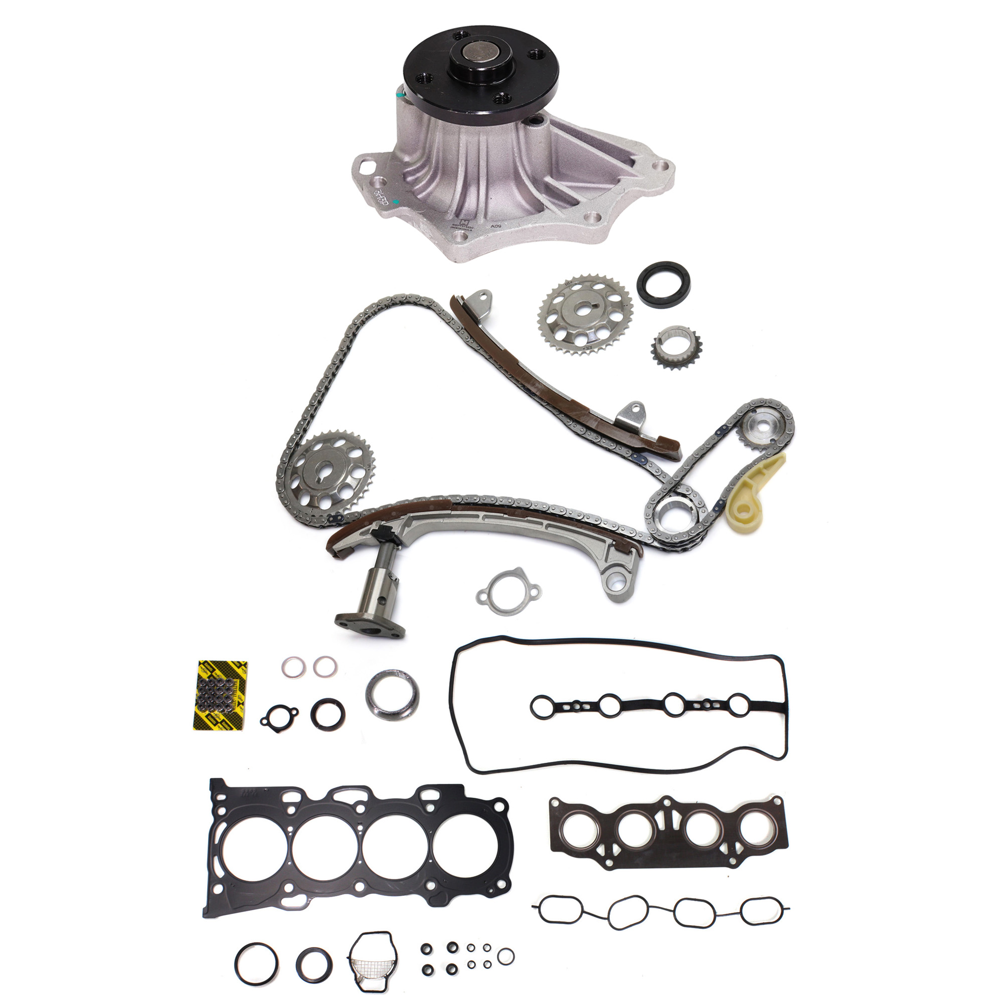 AM CAMRY 02-06 HIGHLANDER 01-06 TIMING CHAIN KIT 3 pc kit 4 Cyl 2.4L Engine w Cylinder Head Gasket and Water Pump SKU KIT 100417-52 OEM 90752S 1610028041-161000H010