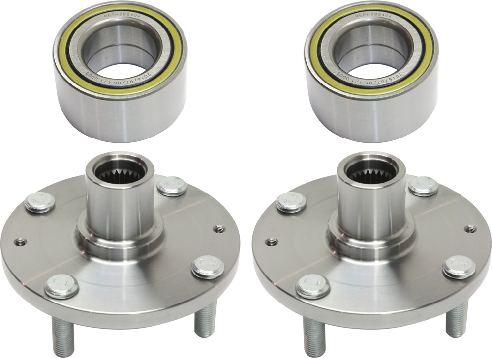 AM ELANTRA 98-00 TIBURON 98-01 FRONT HUB ASSEMBLY RH AND LH 4 pc Kit with Wheel Bearings SKU KIT 100418-20