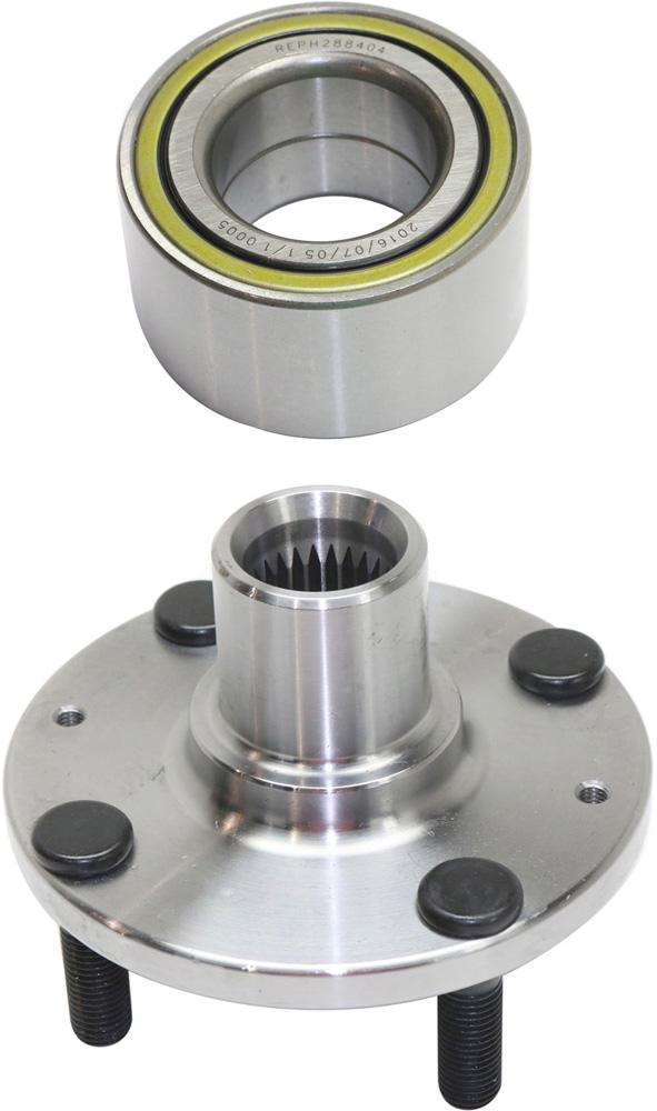 AM ACCENT 00-10 RIO 06-11 FRONT HUB ASSEMBLY RH=LH 4 Studs 2 pc Kit w Wheel Bearing SKU KIT 100418-55