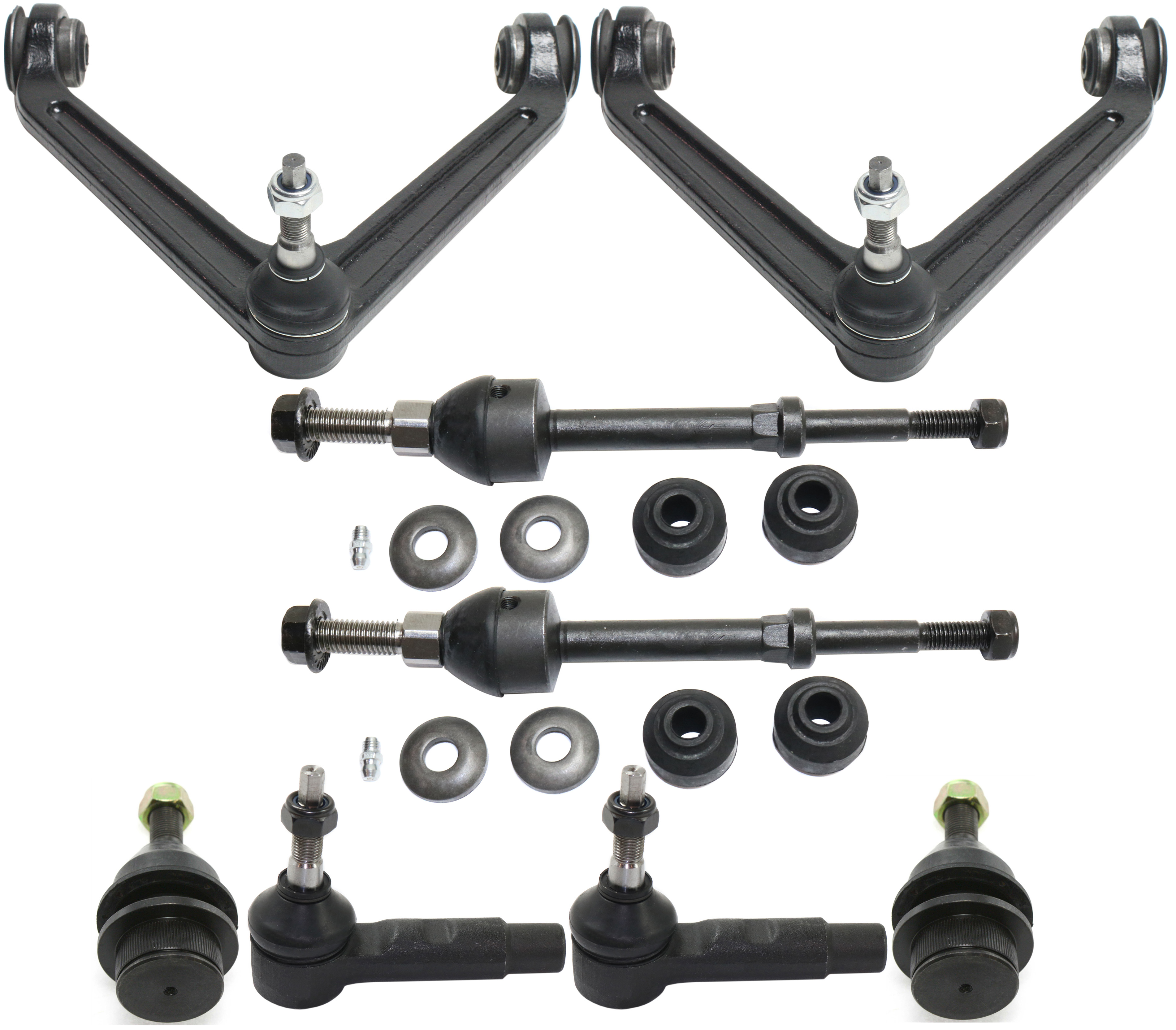 AM RAM 1500-02-05 FRONT CONTROL ARM KIT RH AND LH RWD Upper 8 pc Kit with Ball Joint Sway Bar Link and Tie Rod End SKU KIT 100516-07 OEM 104333-2601556-5051294-45D2294