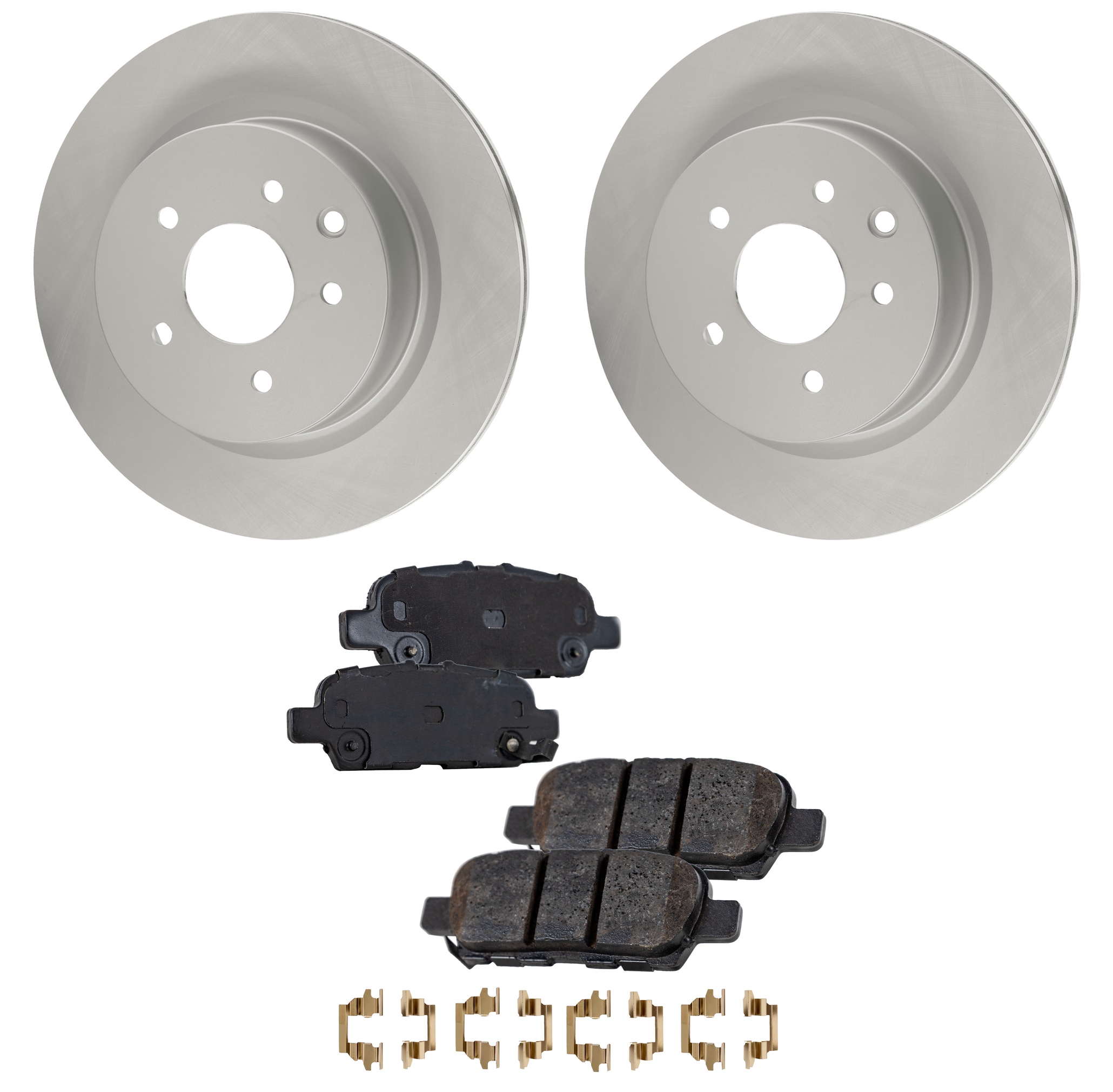 AM 370Z 09-20 MAXIMA 09-23 REAR BRAKE DISC AND PAD KIT 2 Wheel Set SKU KIT 100725 AE35 OEM 43206EG000 PFM D40601MB0A D406