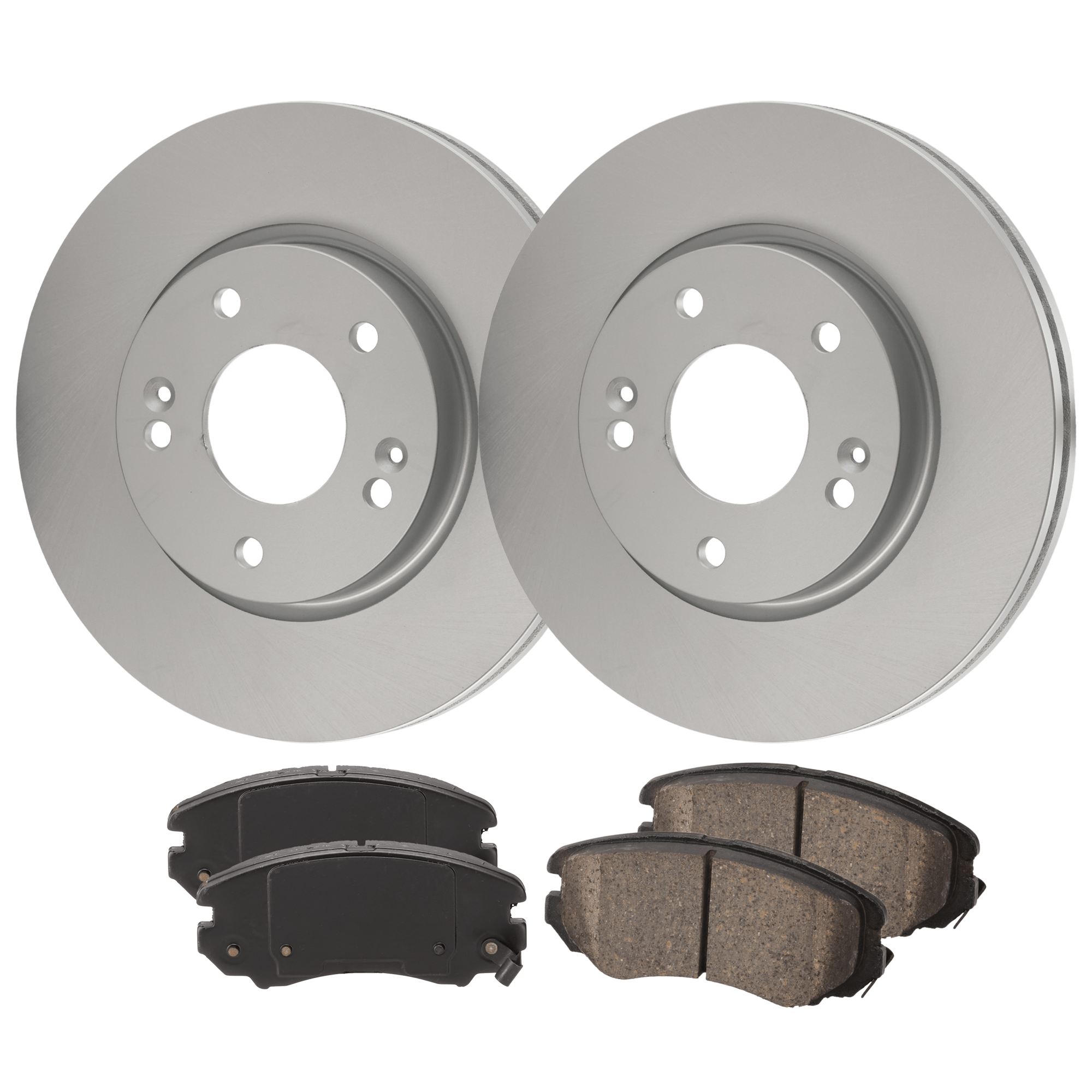 AM SONATA 05-10 SOUL 12-13 TIBURON 07-08 FRONT BRAKE DISC AND PAD KIT 4 pc kit SKU KIT 100725 AE396 OEM 517122G000 PFM 581012CA10-5810