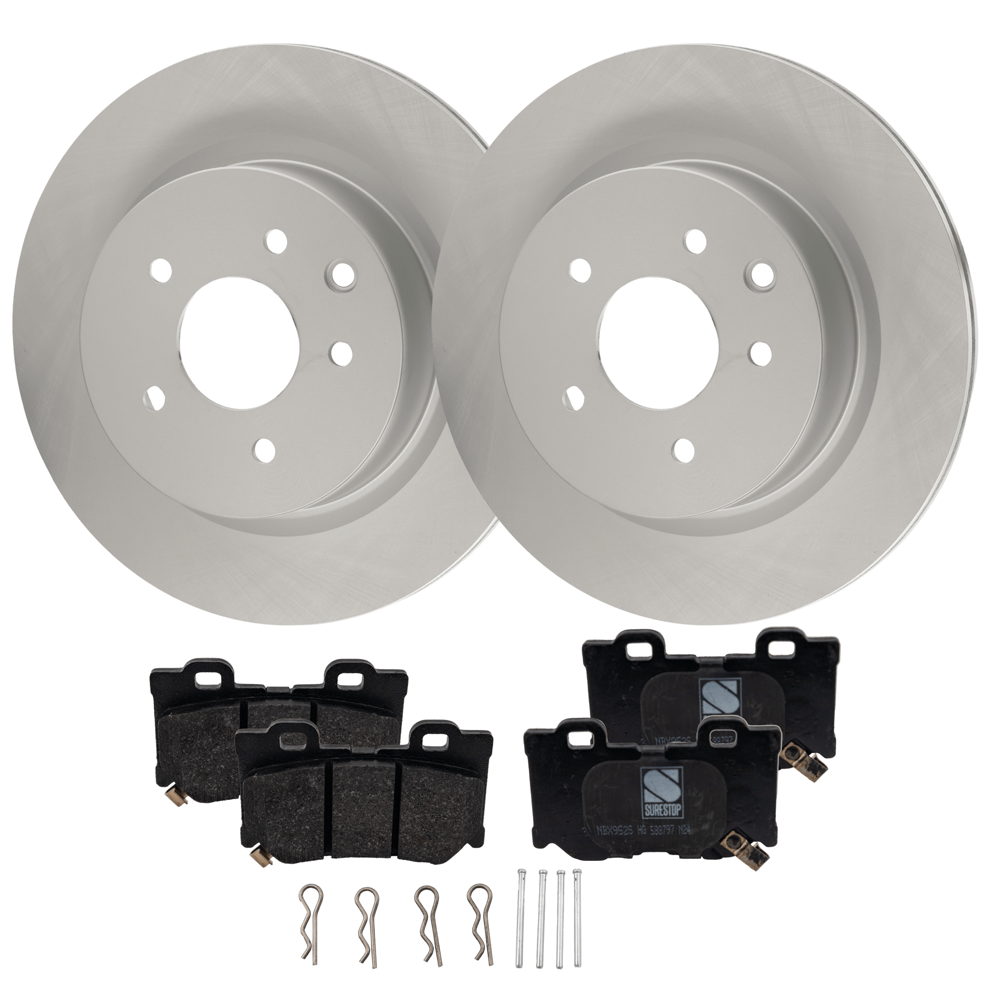 AM 370Z 09-19 G37-09-13 REAR BRAKE DISC AND PAD KIT 4 pc kit SKU KIT 100725 AE39 OEM 43206EG000 PFM D40604GH0A D406