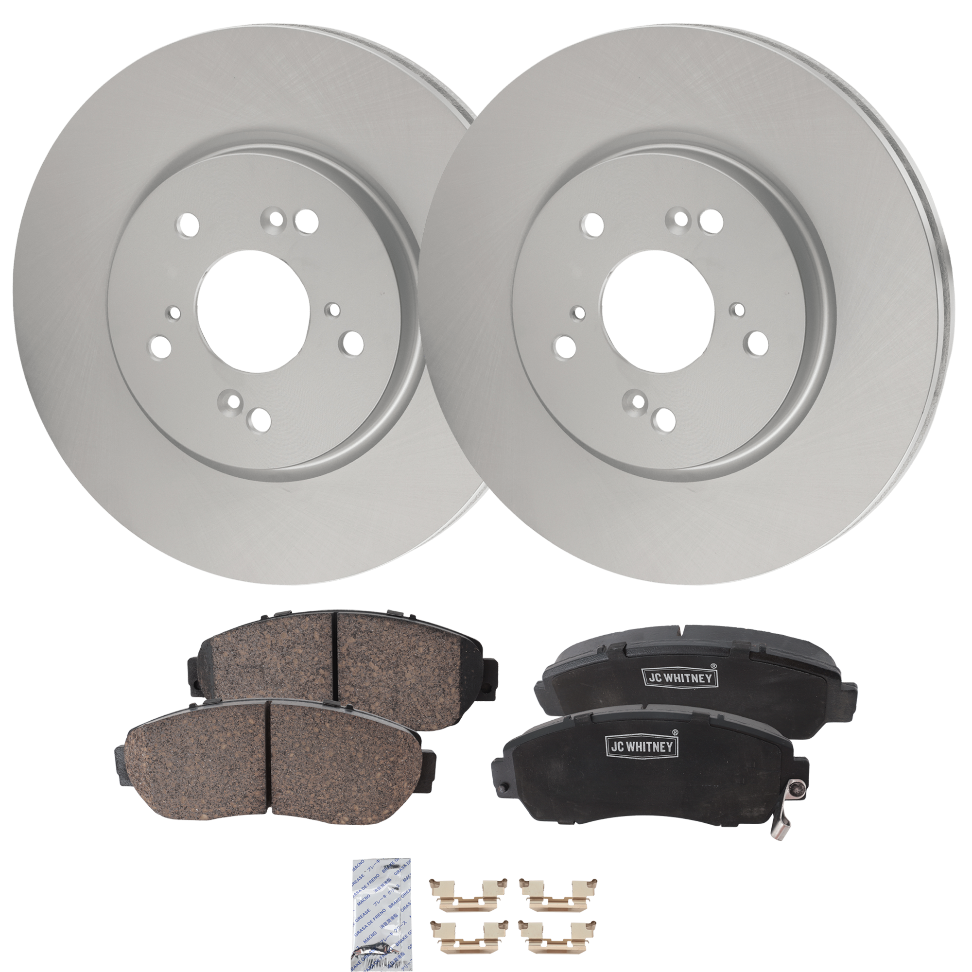 AM CR V 07-11 RDX 07-12 FRONT BRAKE DISC AND PAD KIT 4 pc kit SKU KIT 100725 AE58 OEM 45251STKA00 PFM 3501115XKZ16A