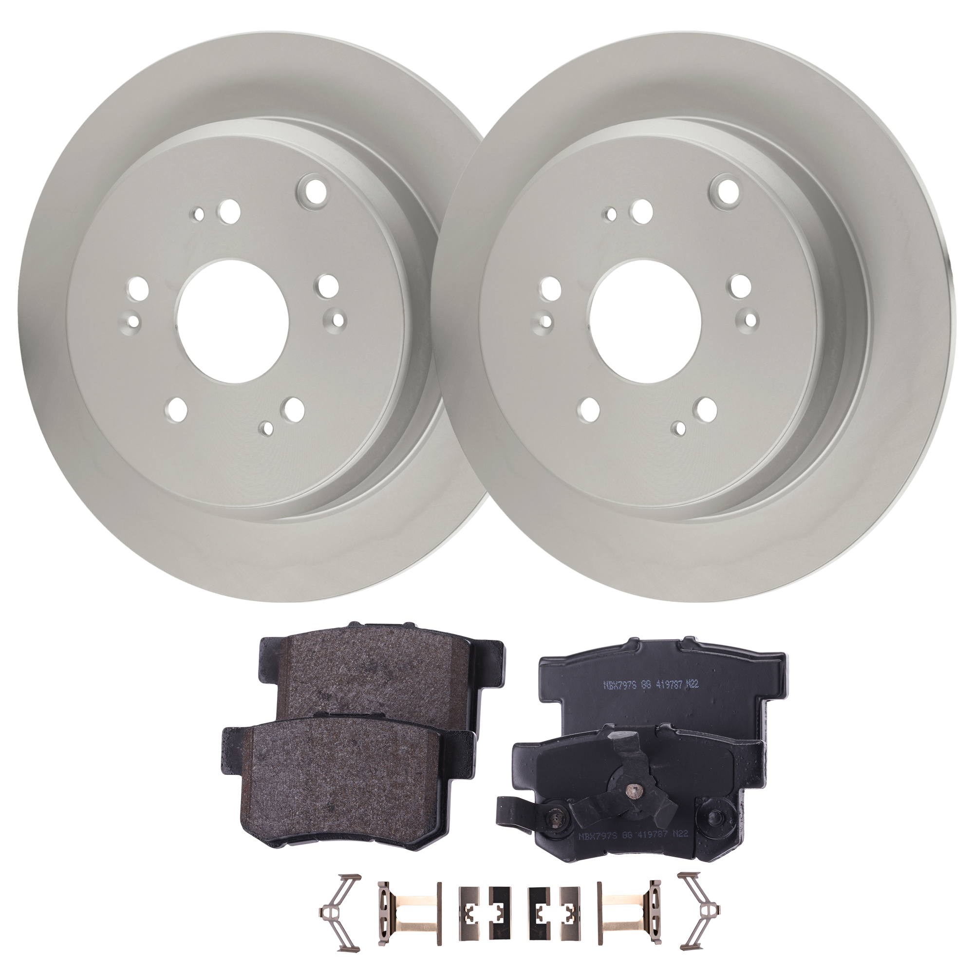 AM CR V 05-16 RDX 10-18 REAR BRAKE DISC AND PAD KIT 4 pc kit SKU KIT 100725 AE84 OEM 42510S9AE50 PFM 43022S9A010-43