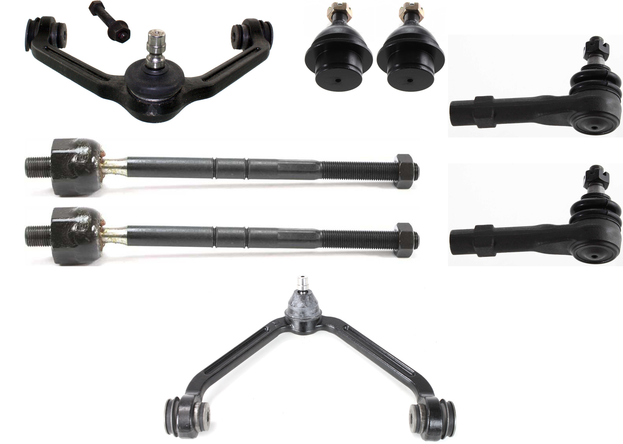 AM B3000-98-01 B4000 EXPLORER MOUNTAINEER RANGER 98-01 FRONT CONTROL ARM KIT RH AND LH w ball joint s 8 pc Kit with Ball Joint and Tie Rod End SKU KIT 100912-02 OEM 104222-285019-1016769-26014