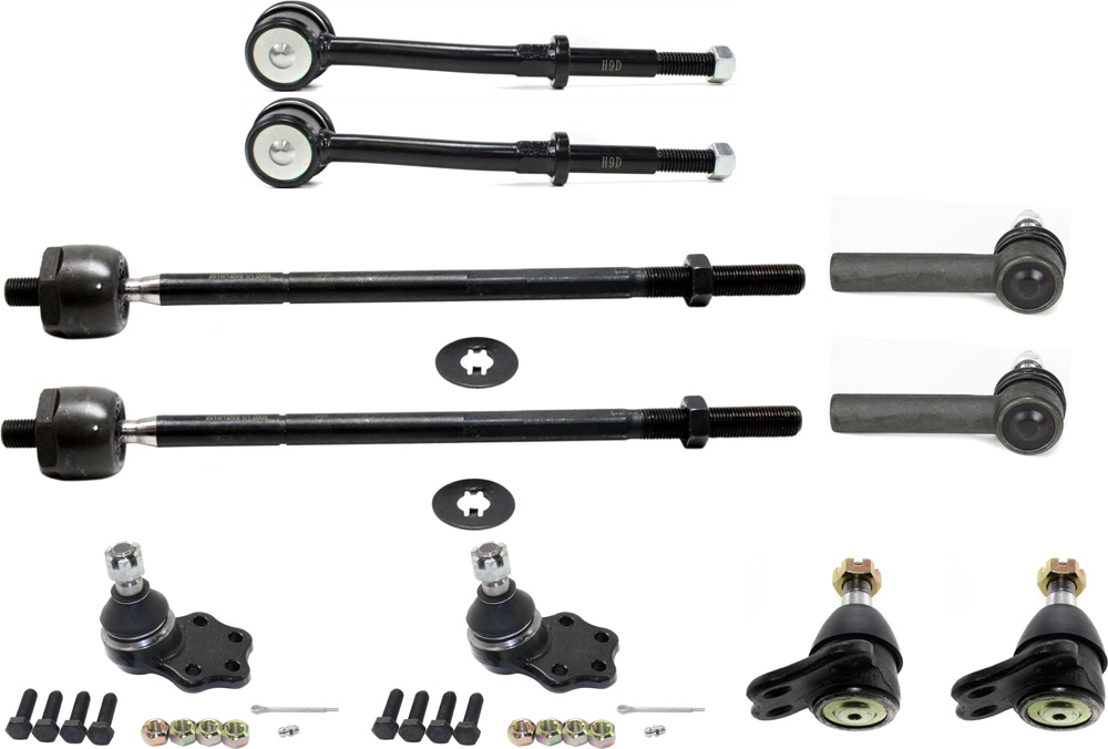 AM DAKOTA 00-04 DURANGO 00-03 FRONT SUSPENSION KIT RH AND LH 10 pc kit with Ball Joints Sway Bar Links and Tie Rod Ends SKU KIT 100912-08 OEM 104291-2601493-2601541-5051
