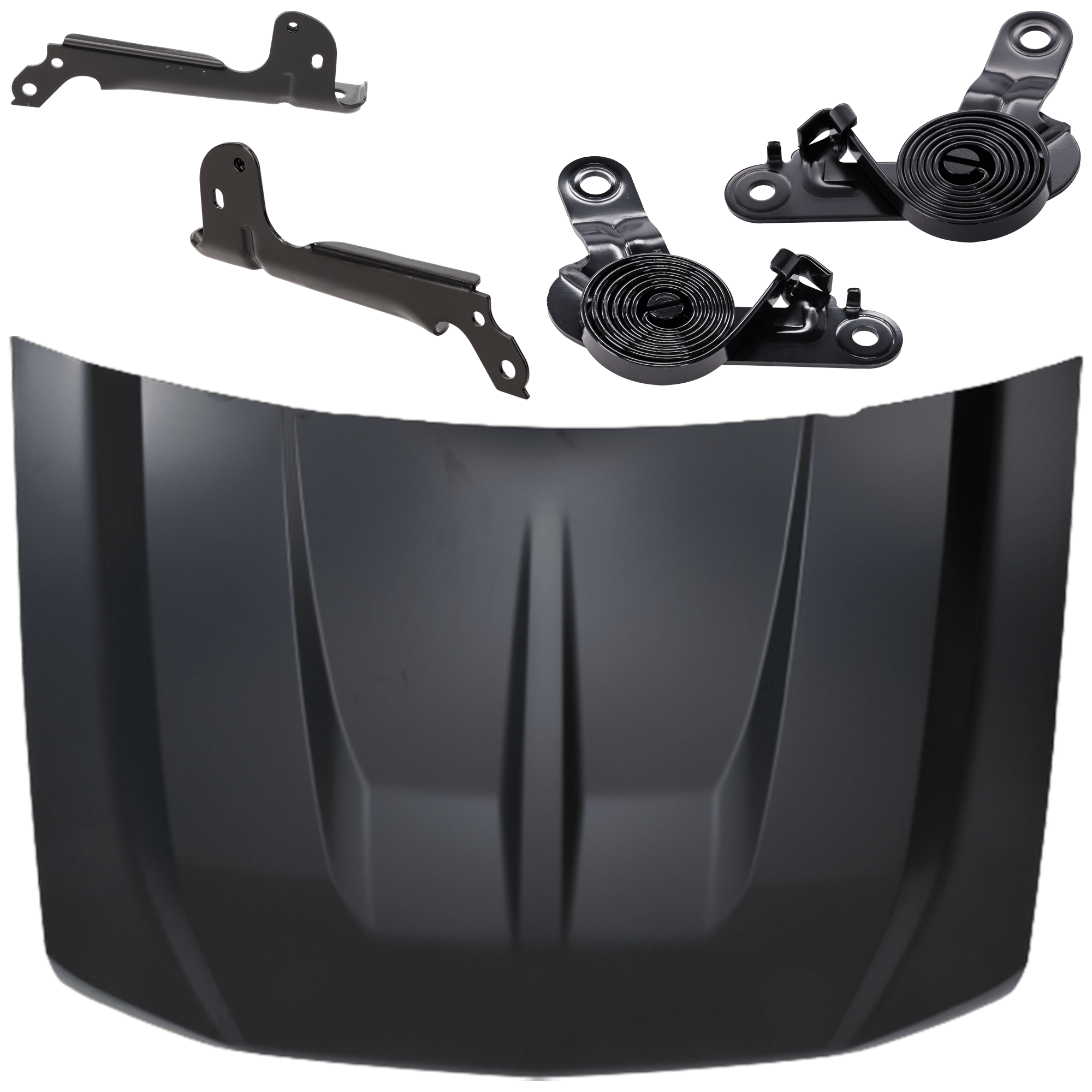 AM SILVERADO 1500-16-18 SILVERADO 1500 LD 19-19 HOOD Steel Primed 5 pc Kit includes Hood Hinge SKU KIT 100925-02 Partslink GM1230453 GM1236146 GM1236147 GM1237146 GM1237145 OEM 23392664 PFM 22914272-22914273