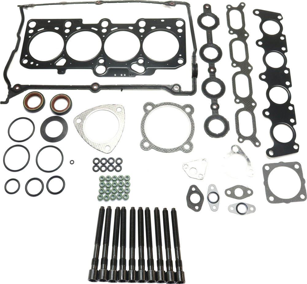 AM BEETLE 99-05 GOLF 00-06 HEAD GASKET SET 11 pc Kit 4 Cyl 1.8L Engine w Cylinder Head Bolt Cylinder Head Gasket SKU KIT 101017-113 OEM 141009001-143212401-06A103385A