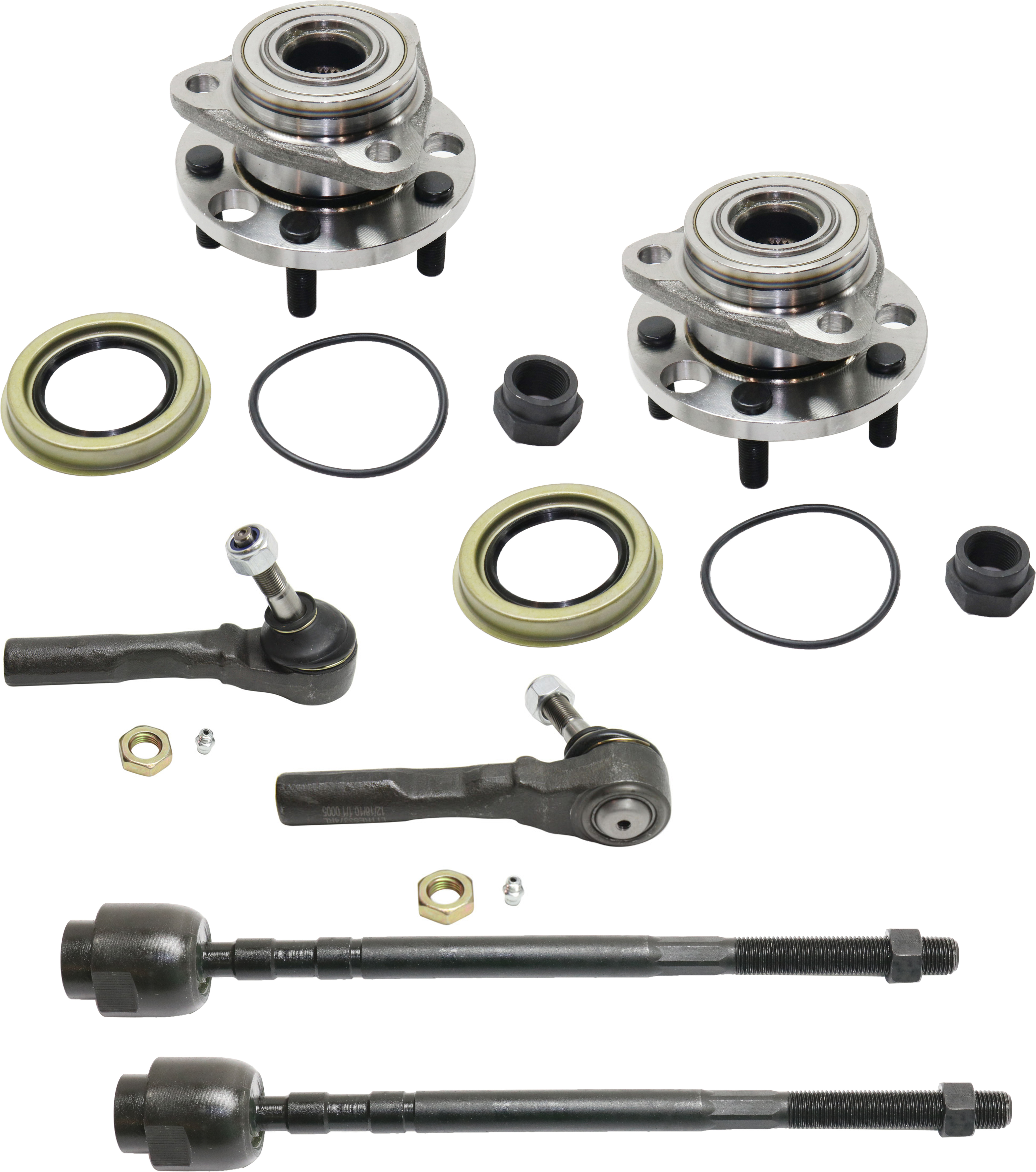 AM CAVALIER SUNFIRE 95-05 FRONT HUB ASSEMBLY RH AND LH 6 pc Kit with Tie Rod Ends SKU KIT 101017-29 OEM 382063-2692986-4011649-2603352