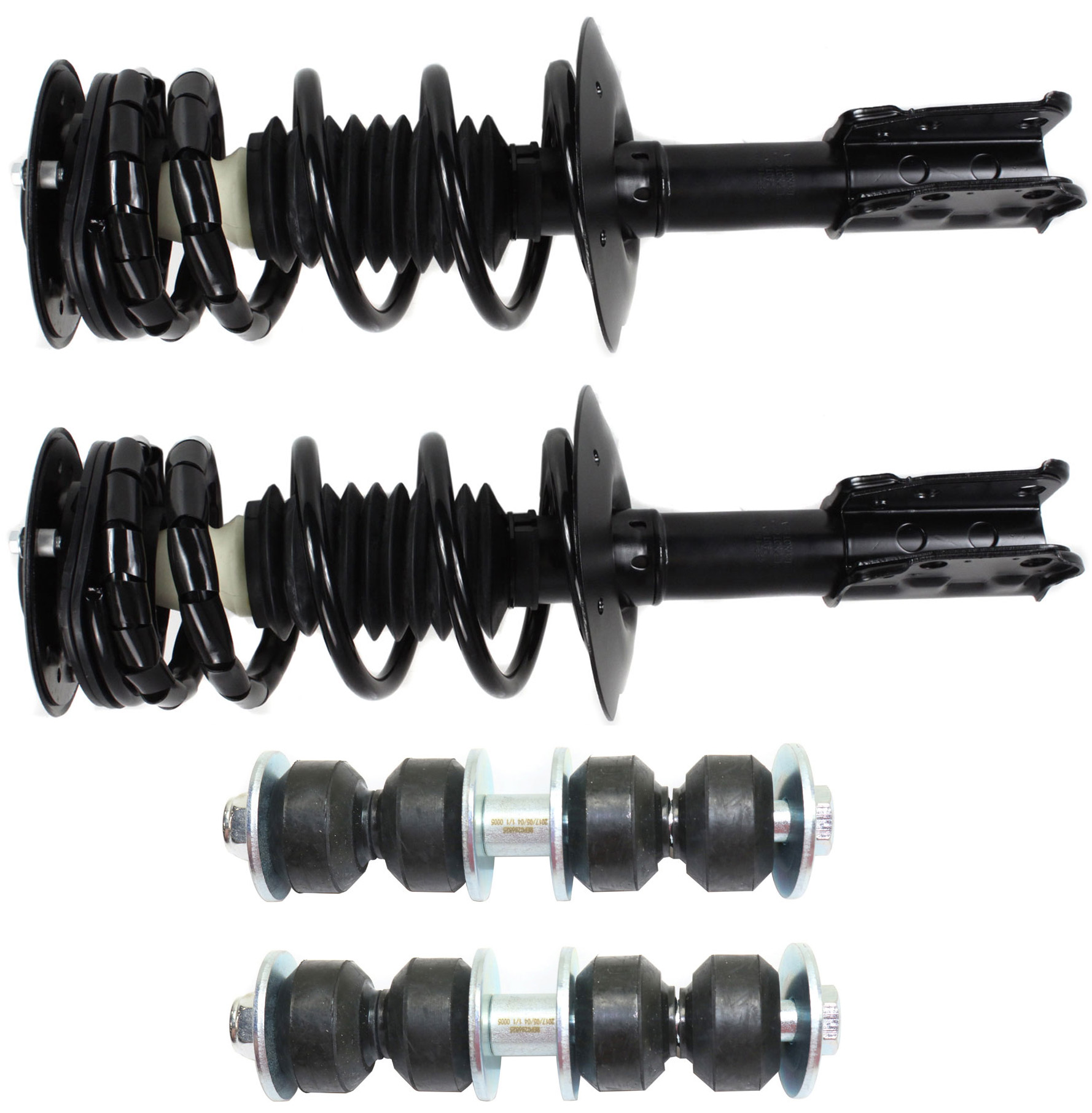 AM CAVALIER SUNFIRE 99-05 FRONT SUSPENSION KIT RH AND LH 4 pc kit with Loaded Struts and Sway Bar Link SKU KIT 101017-31 OEM 22064776-22064573-1015993-2651