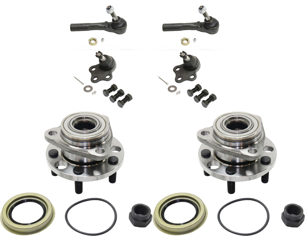 AM CAVALIER SUNFIRE 97-05 FRONT SUSPENSION KIT RH AND LH 6 pc kit with Ball Joints Tie Rod Ends and Wheel Hubs SKU KIT 101017-32 OEM 104258-282022-2601490-5051102