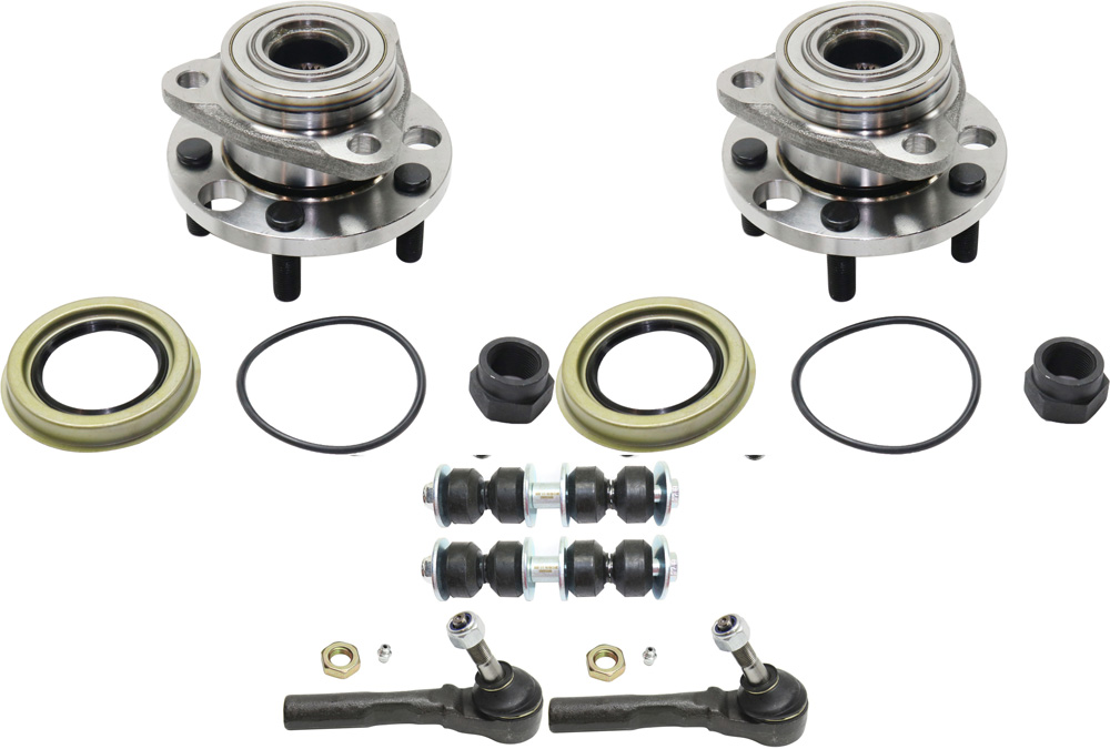 AM CAVALIER SUNFIRE 95-05 FRONT SUSPENSION KIT RH AND LH 6 pc kit with Sway Bar Link Tie Rod End and Wheel Hub SKU KIT 101017-33 OEM 1015993-2651317-5451027-150245