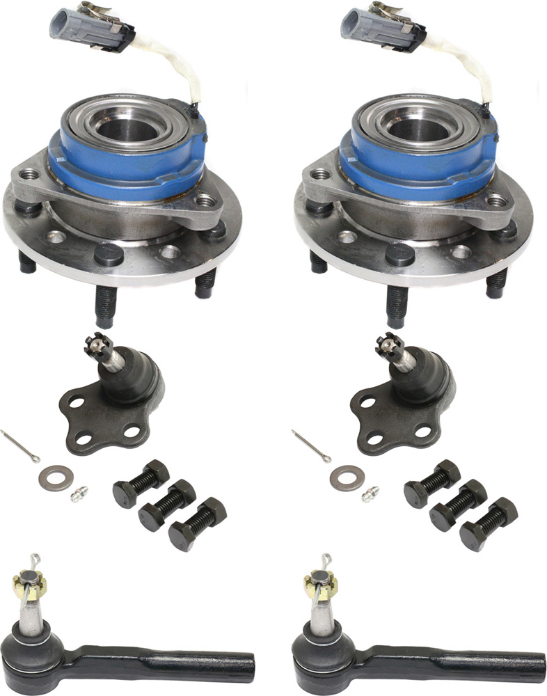 AM MALIBU 97-03 GRAND AM 99-05 FRONT SUSPENSION KIT RH AND LH 6 pc kit with Ball Joints Tie Rod Ends and Wheel Hubs SKU KIT 101017-46 OEM 104258-282022-2601490-5051102