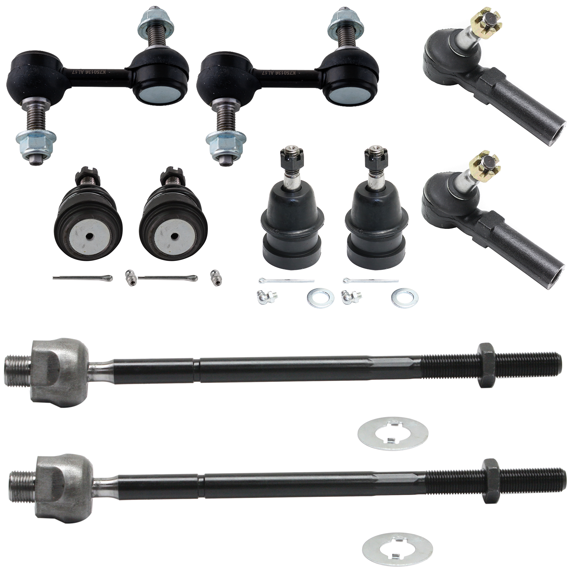 AM CORVETTE 97-11 XLR 04-09 FRONT SUSPENSION KIT RH AND LH 10 pc kit with Ball Joints Sway Bar Links and Tie Rod Ends SKU KIT 101017-48 OEM 260-162-050-513-391-000-000-000-000