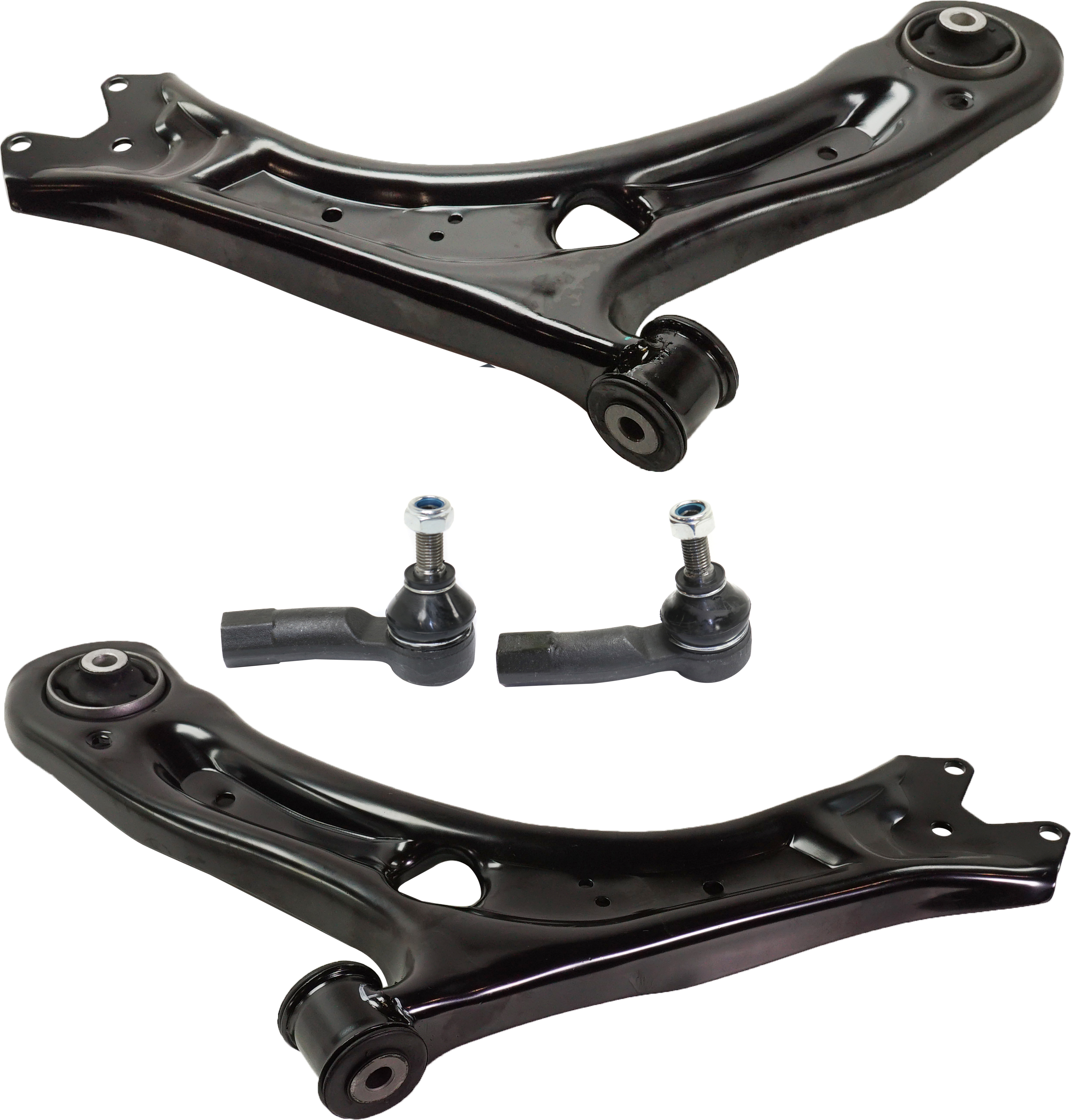 AM BEETLE 12-19 PASSAT 12-22 FRONT CONTROL ARM RH AND LH Lower 4 pc Kit with Tie Rod Ends SKU KIT 101018-02 OEM 561407151A 561407151C 56140715