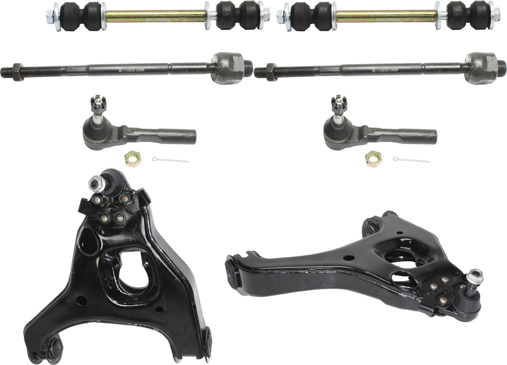 AM SILVERADO SIERRA 1500-99-07 FRONT CONTROL ARM KIT RH AND LH Lower 8 pc kit with Sway Bar Links and Tie Rod Ends SKU KIT 101018-58 OEM 12478067-12478068-1880631-2651