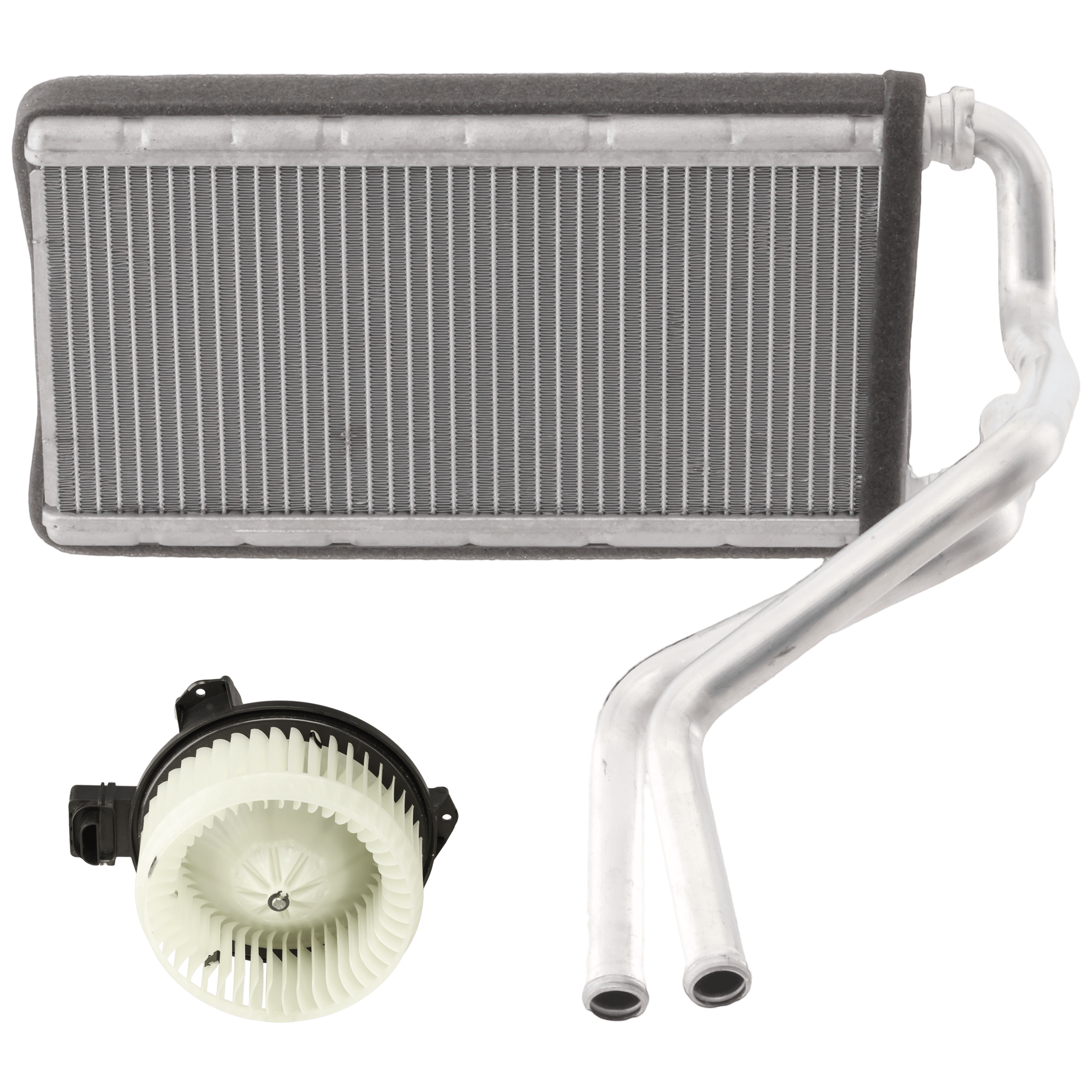 AM PATRIOT 07-17 COMPASS 07-17 HEATER CORE AND BLOWER MOTOR KIT 2 pc Kit Aluminum 10.57 x 4.88 x 1 in. Core Size with Heater Core and Blower Motor SKU KIT 101024-11 OEM 5191347AC 5191345AA