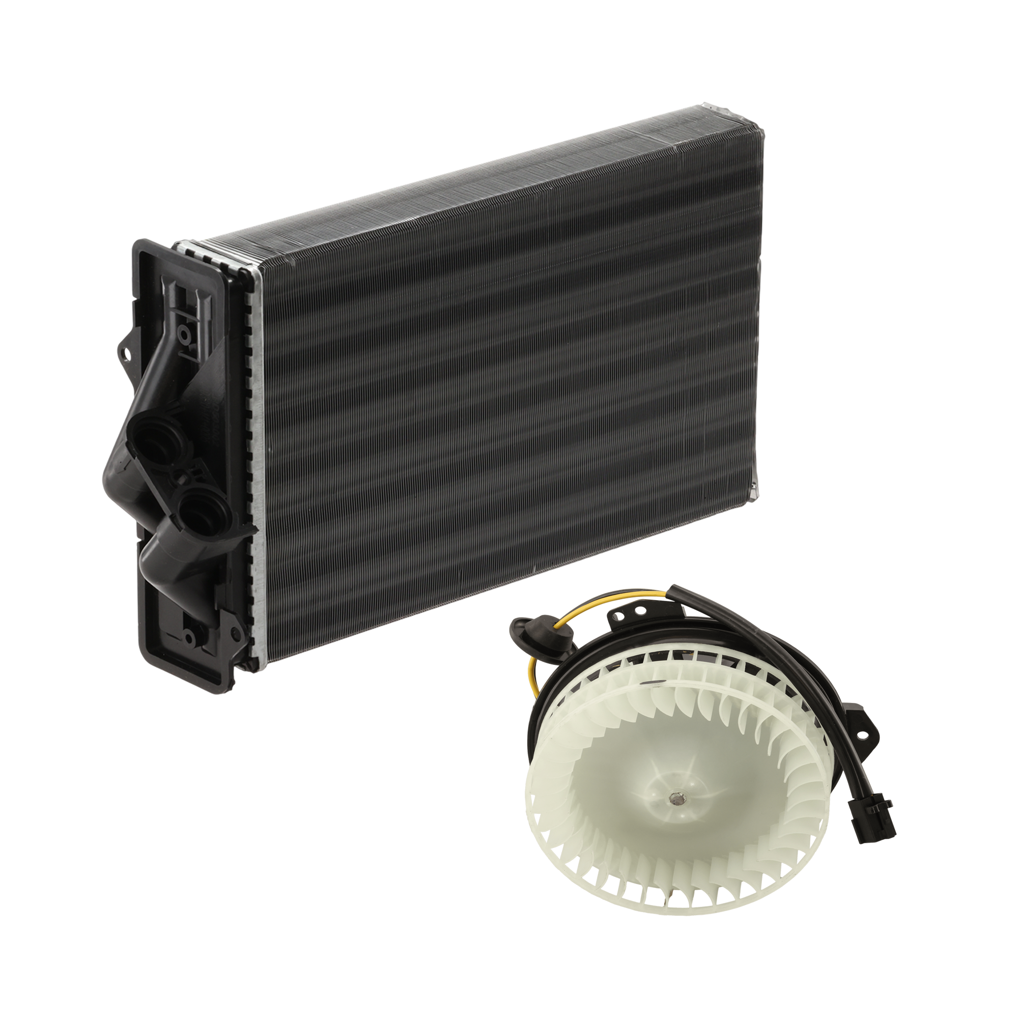 AM GRAND CARAVAN 01-05 CARAVAN 01-05 HEATER CORE AND BLOWER MOTOR KIT Front 2 pc Kit Aluminum Core 11.12 x 7.19 x 1.69 in. Core size with Heater Core and Blower Motor SKU KIT 101024-13 Partslink CH3128100 CH3126107 OEM 4886528AC 4885475AC