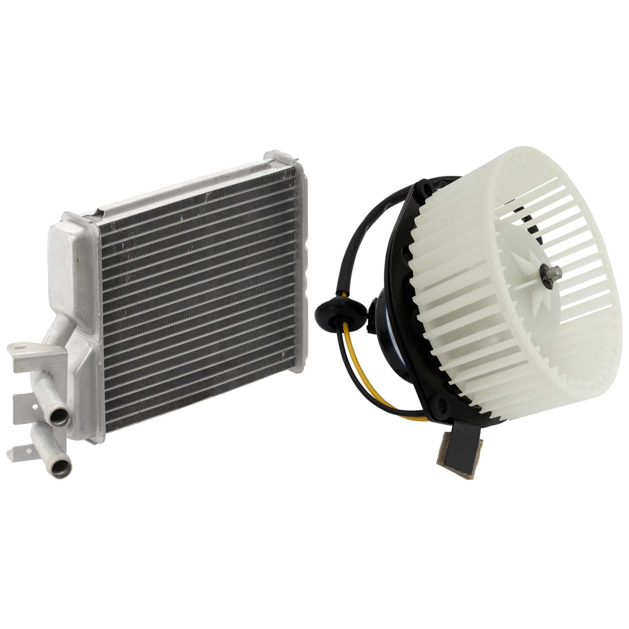 AM DAKOTA 91-00 LEBARON 91-95 HEATER CORE AND BLOWER MOTOR KIT Front 2 pc Kit Aluminum 7.5 x 6.81 x 1 in. Core Size with Heater Core and Blower Motor SKU KIT 101024-21 Partslink CH3126106 OEM 3847943-4644228-5015865AA
