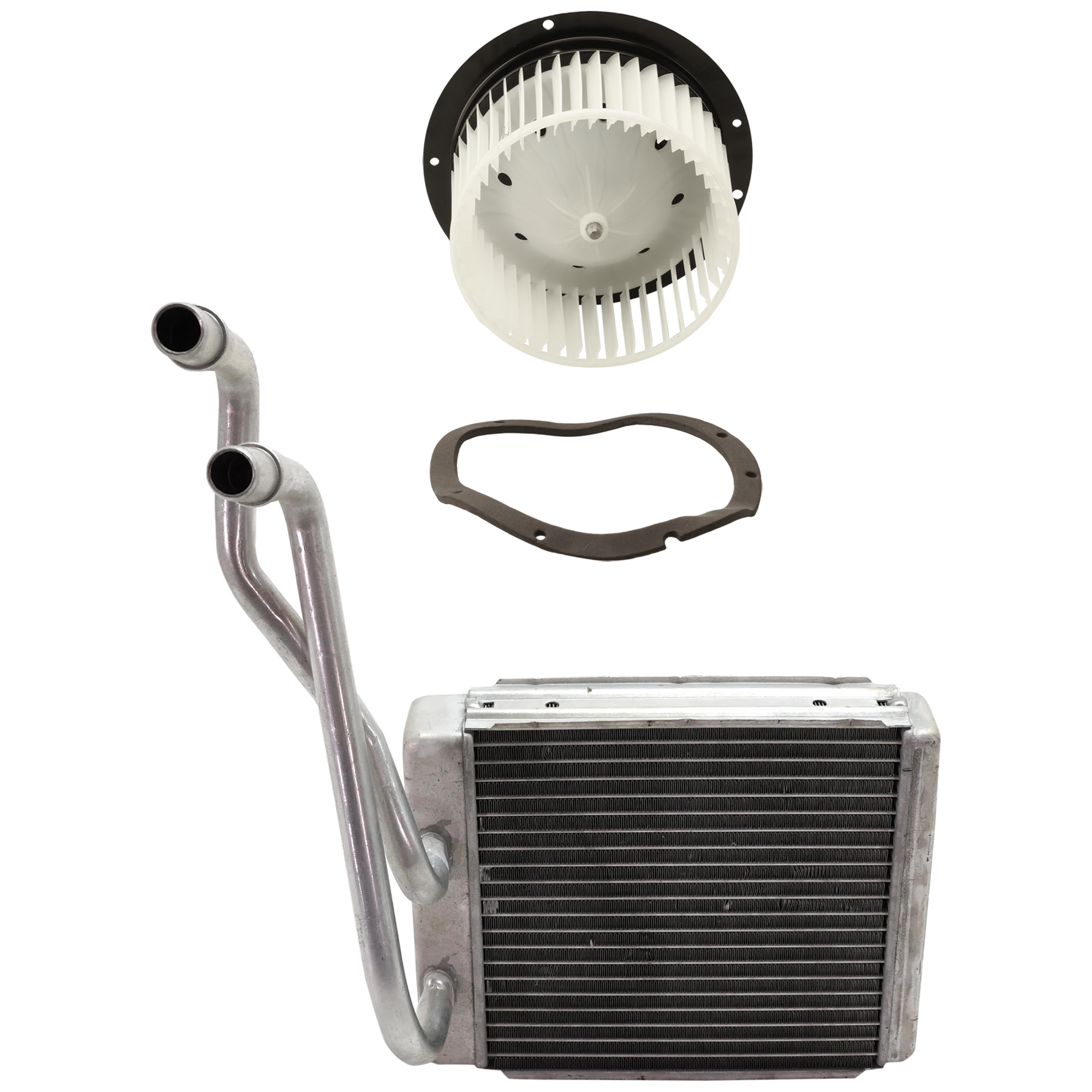 AM F 450 SUPER DUTY 03-07 F 550 SUPER DUTY 03-07 HEATER CORE AND BLOWER MOTOR KIT 2 pc Kit Aluminum 7.19 x 7.25 x 1.63 in. Core size with Heater Core and Blower Motor SKU KIT 101024-29 Partslink FO3126120 OEM 3C3Z18476AA H2MZ18476R XC3Z198